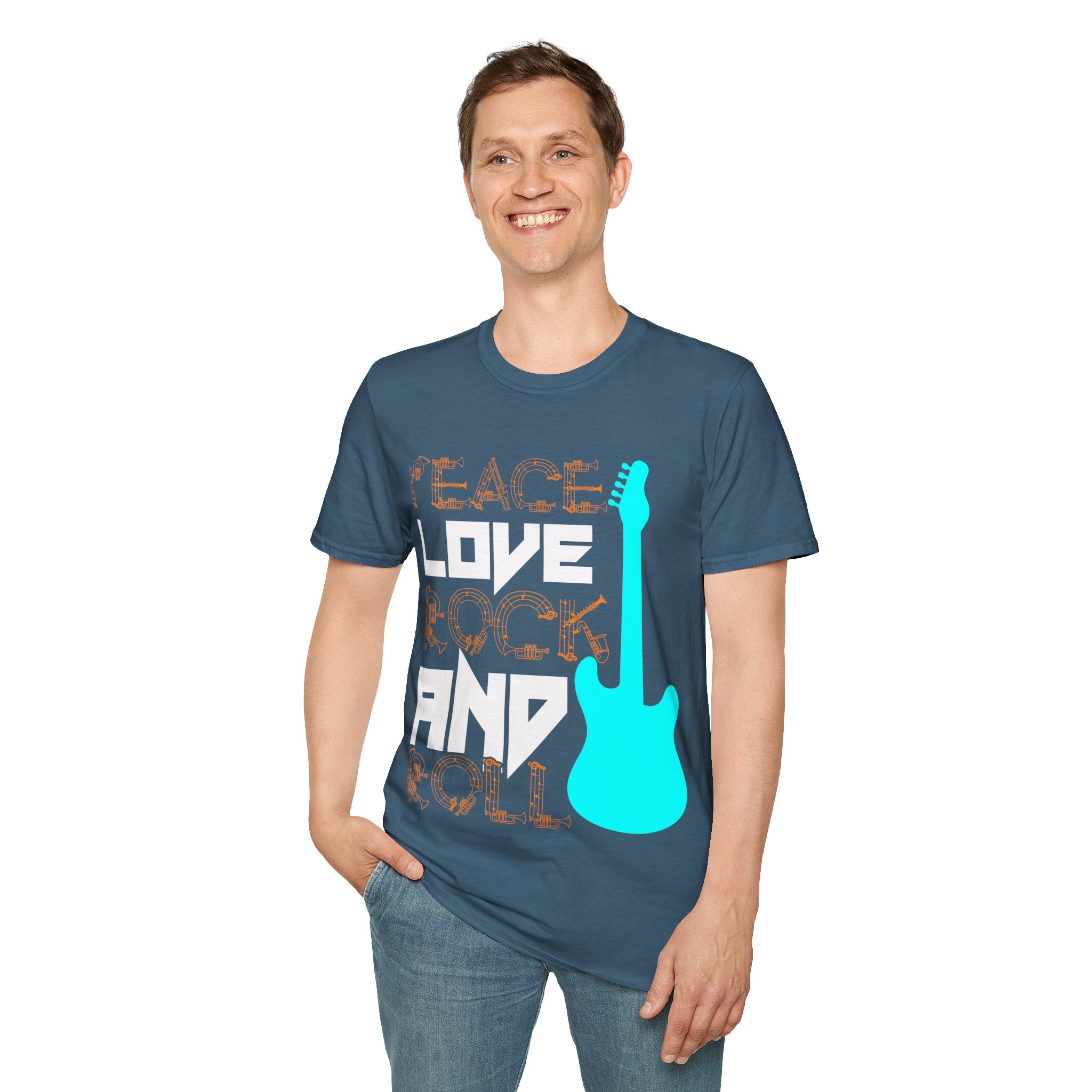 "Peace Love Rock And Roll"  Unisex Soft style T-Shirt