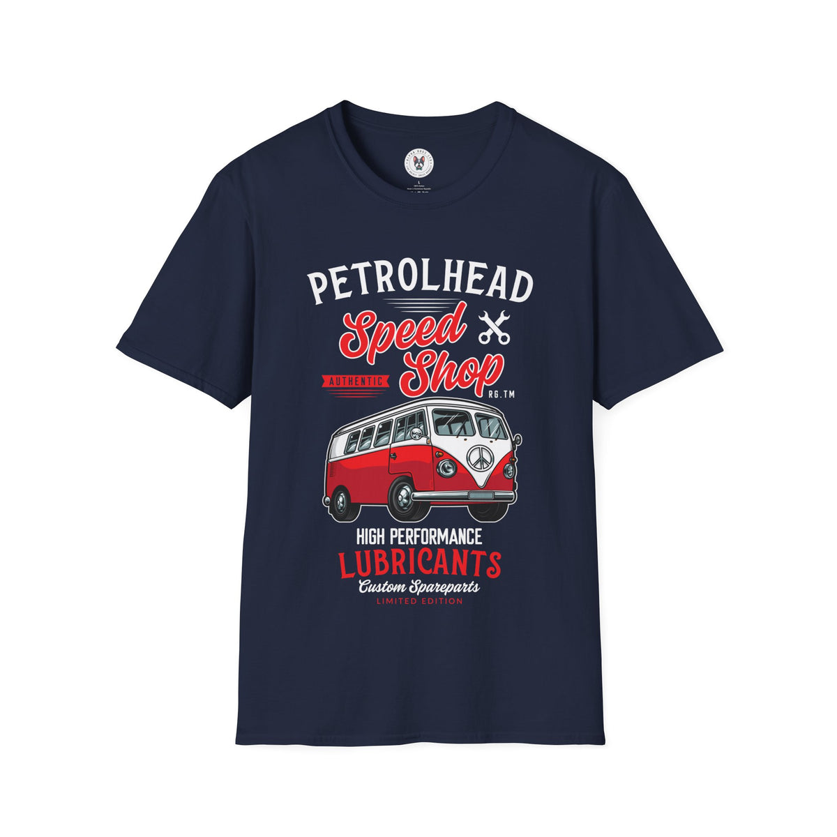 "PETROLHEAD SPEED SHOP LUBRICANTS" Unisex Soft style T-Shirt