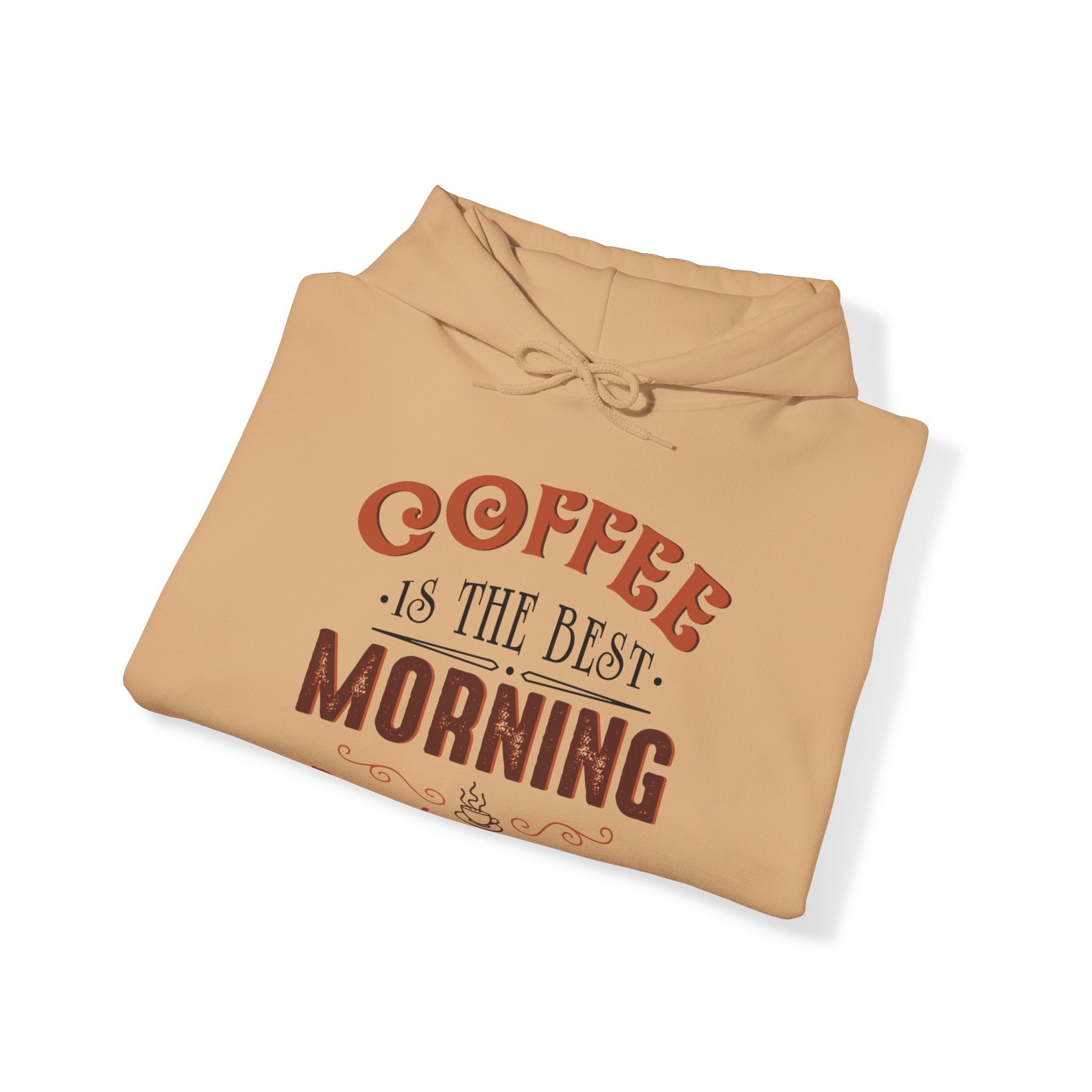 "COFFEE IS THE BEST MORNING MOTIVATION" Unisex Heavy Blend™ Hooded Sweatshirt