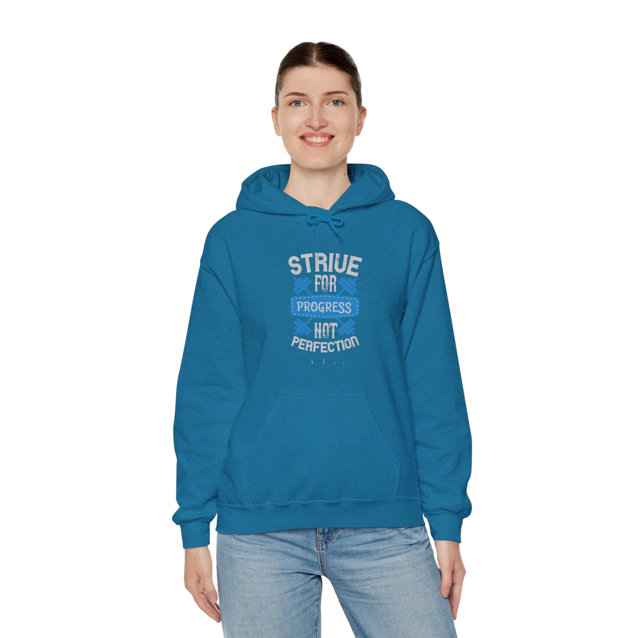 "Strive For Progress Not Perfection" Unisex Heavy Blend™ Hooded Sweatshirt