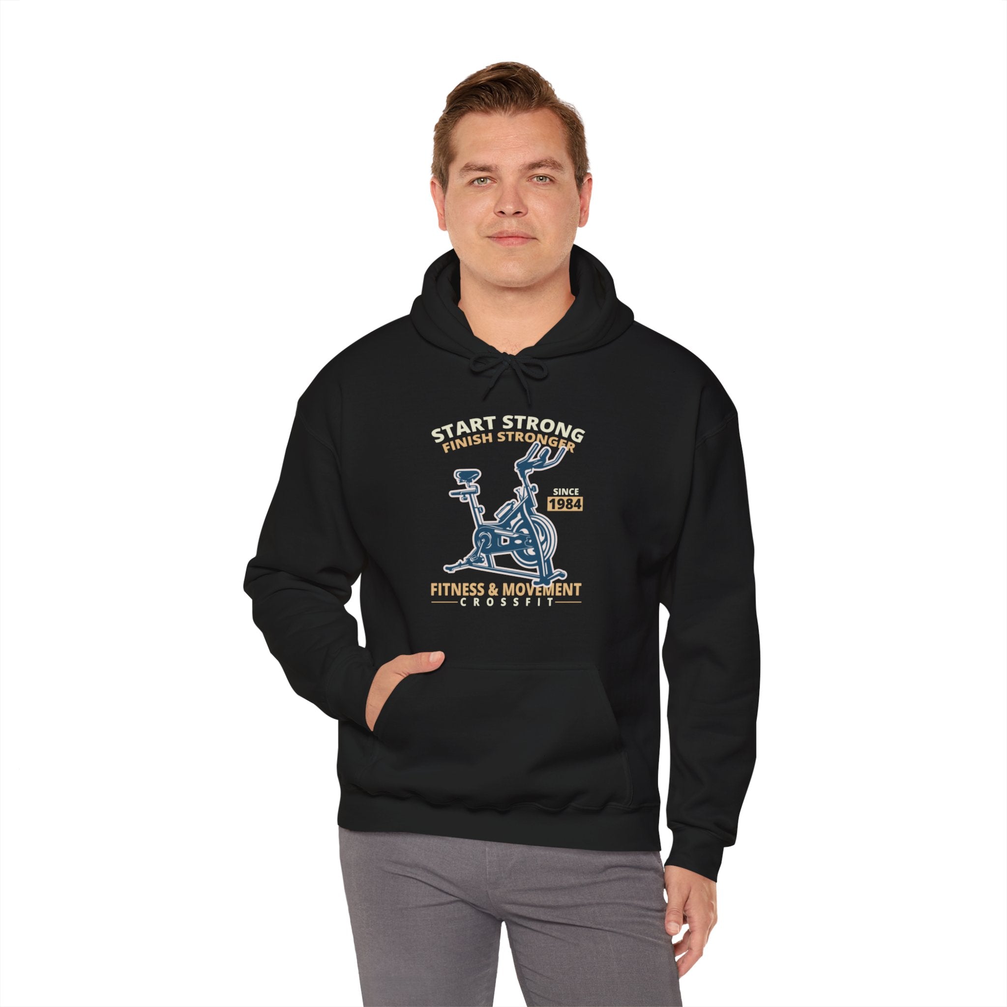 "Start Strong Finish Stronger" Unisex Heavy Blend™ Hooded Sweatshirt