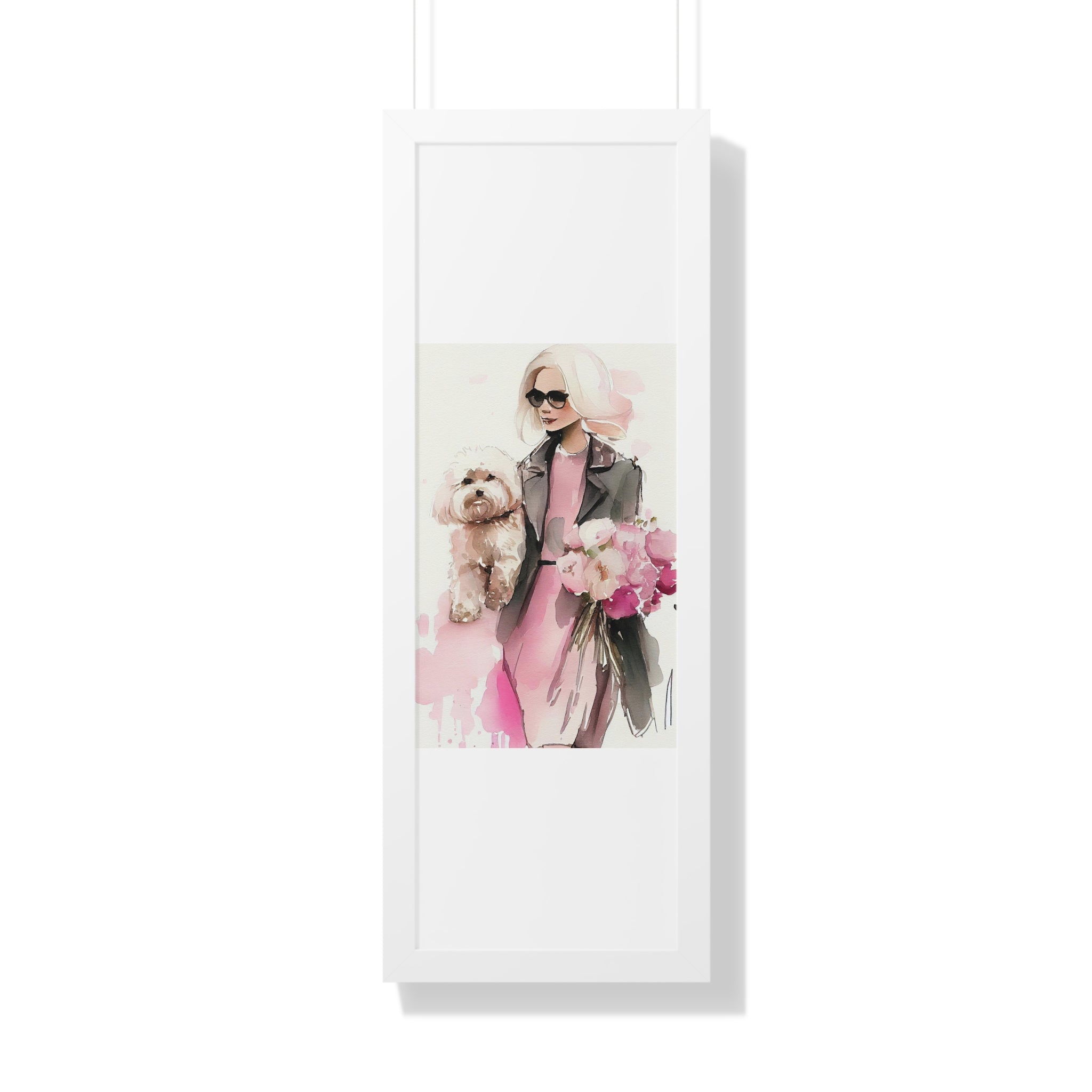 "BLONDE LADY MALTIPOO SUNGLASSES" Framed Vertical Poster