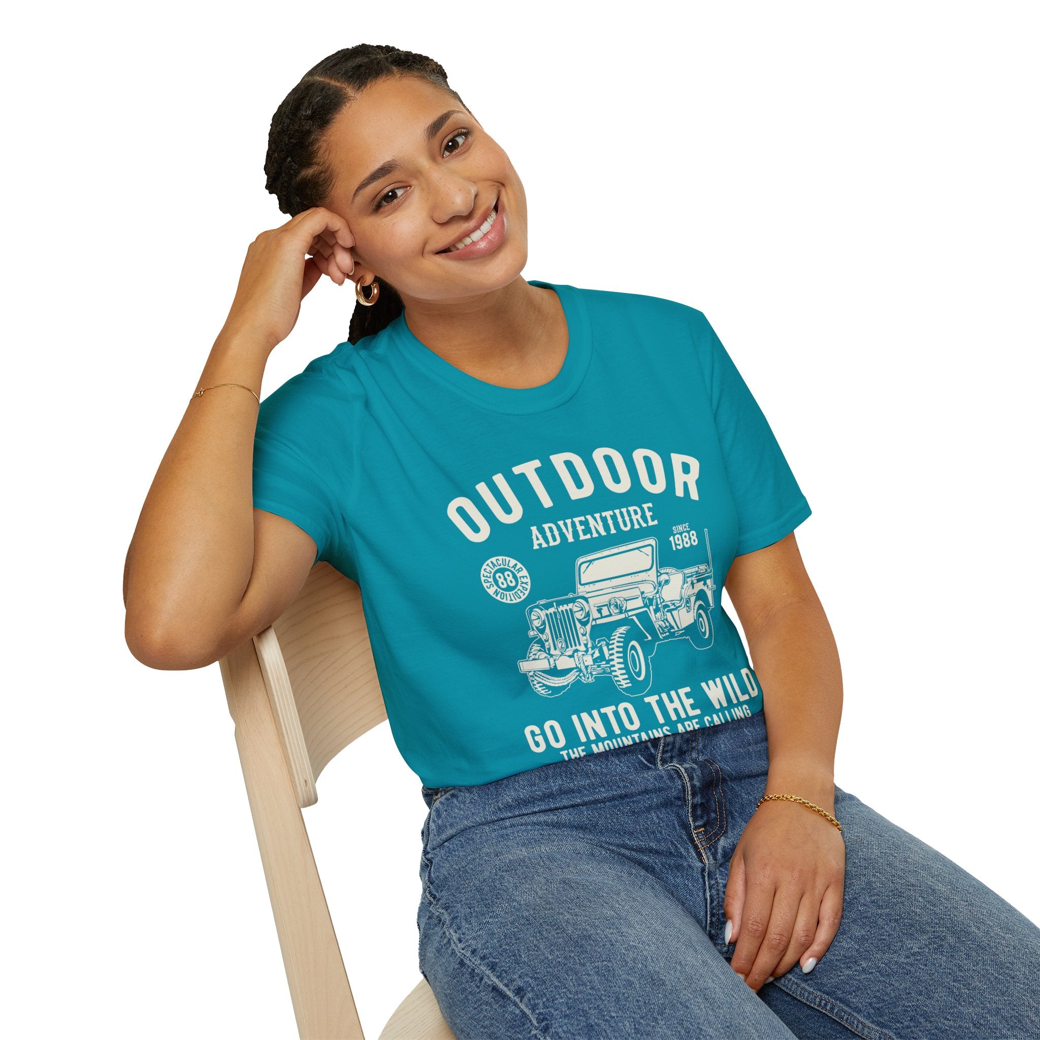 "OUTDOOR ADVENTURE GO INTO WILD" Unisex Soft style T-Shirt