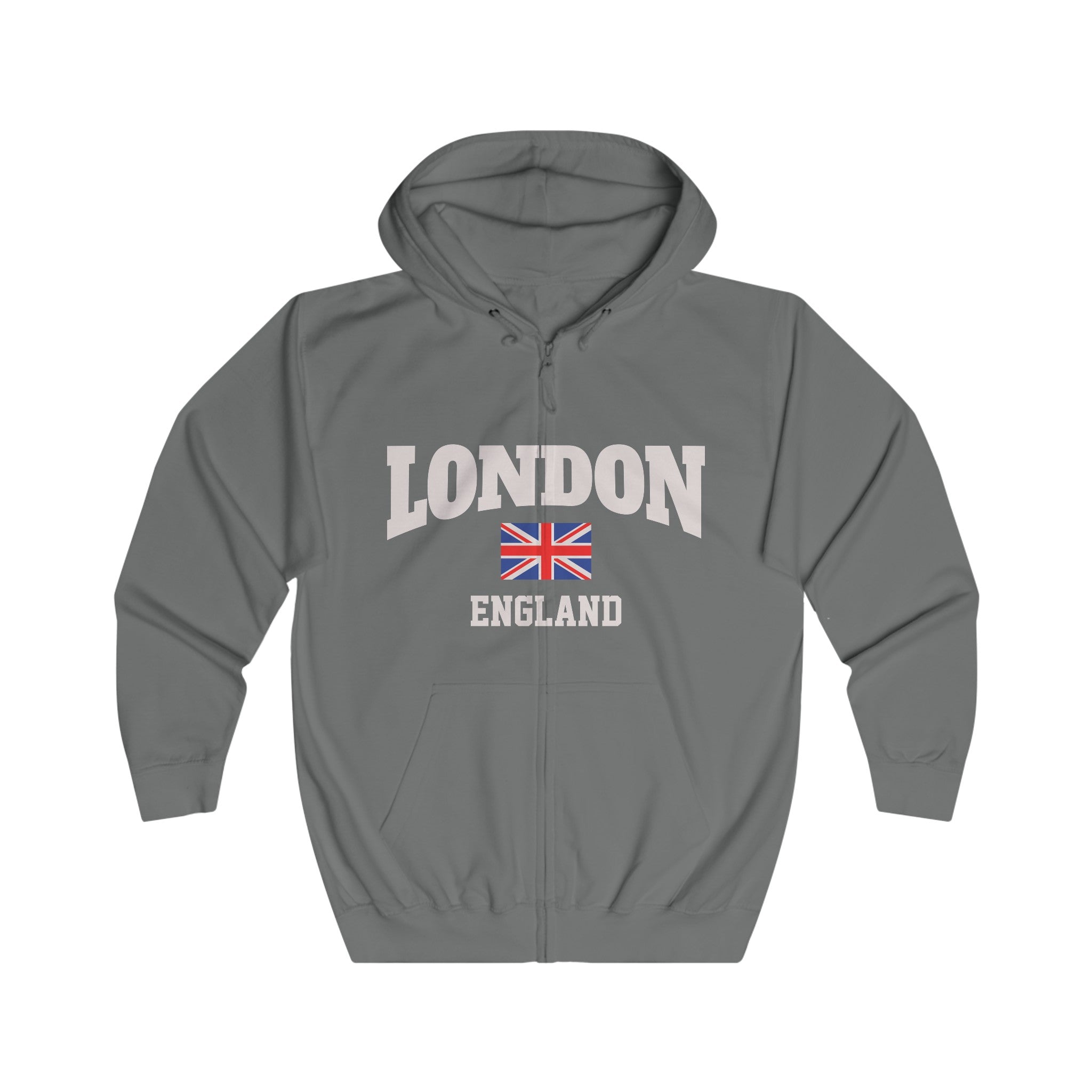 London England Unisex Full Zip Hoodie