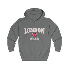 London England Unisex Full Zip Hoodie