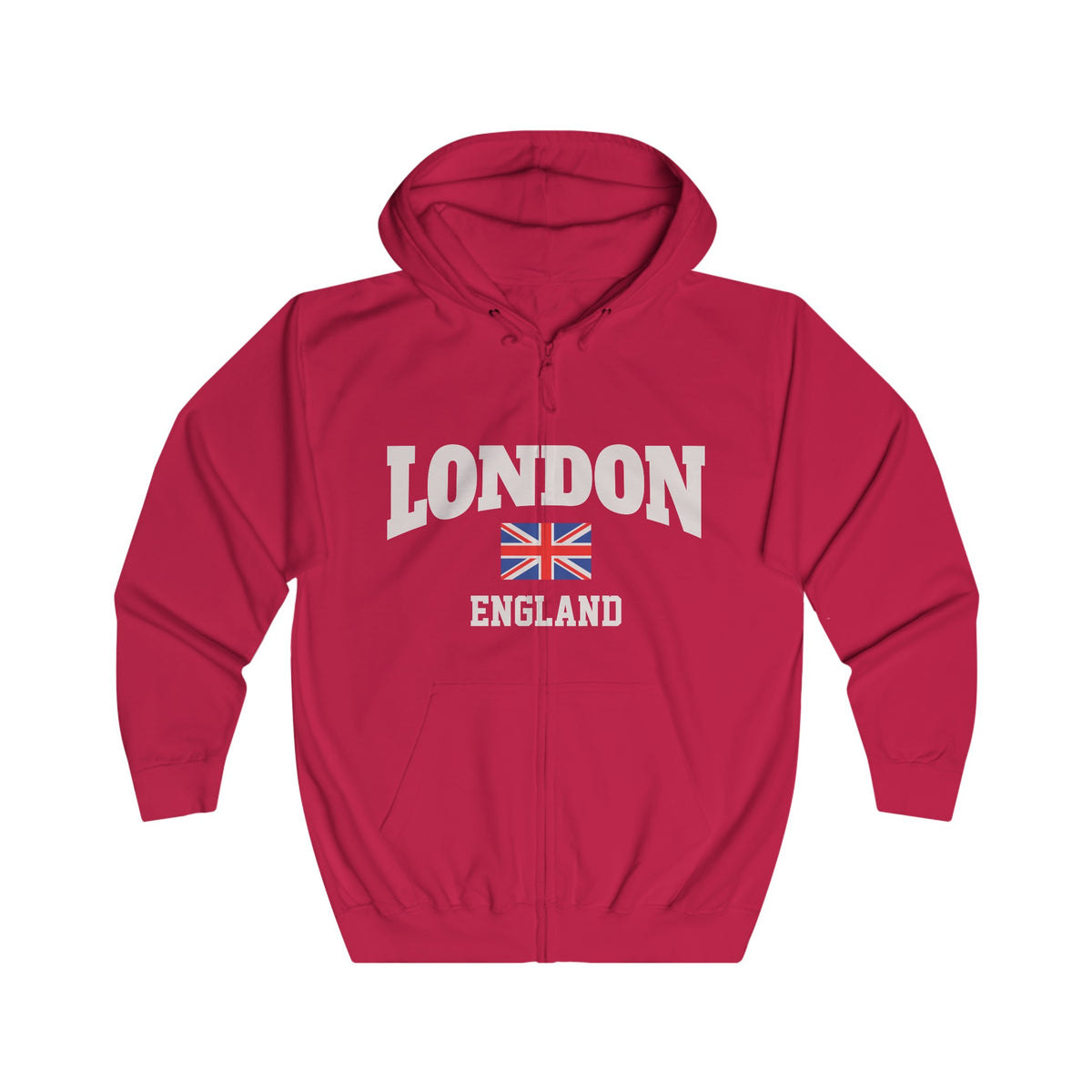 London England Unisex Full Zip Hoodie