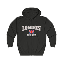 London England Unisex Full Zip Hoodie