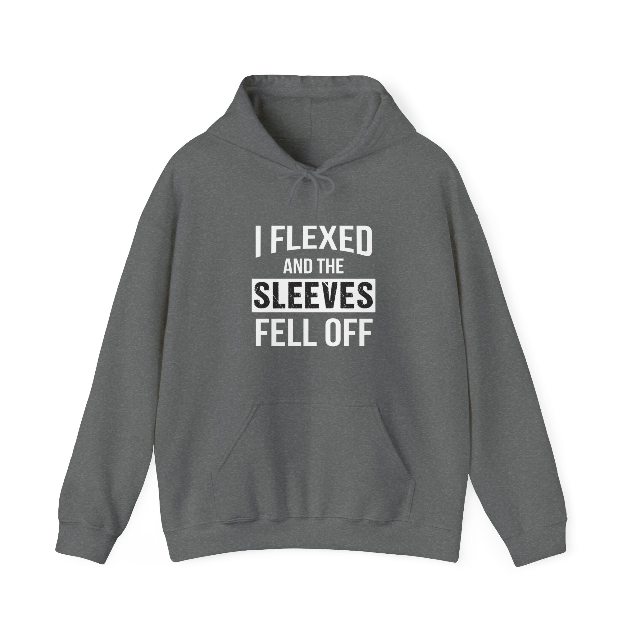 "I Flexed And The Sleeves Fell Off" Unisex Heavy Blend™ Hooded Sweatshirt