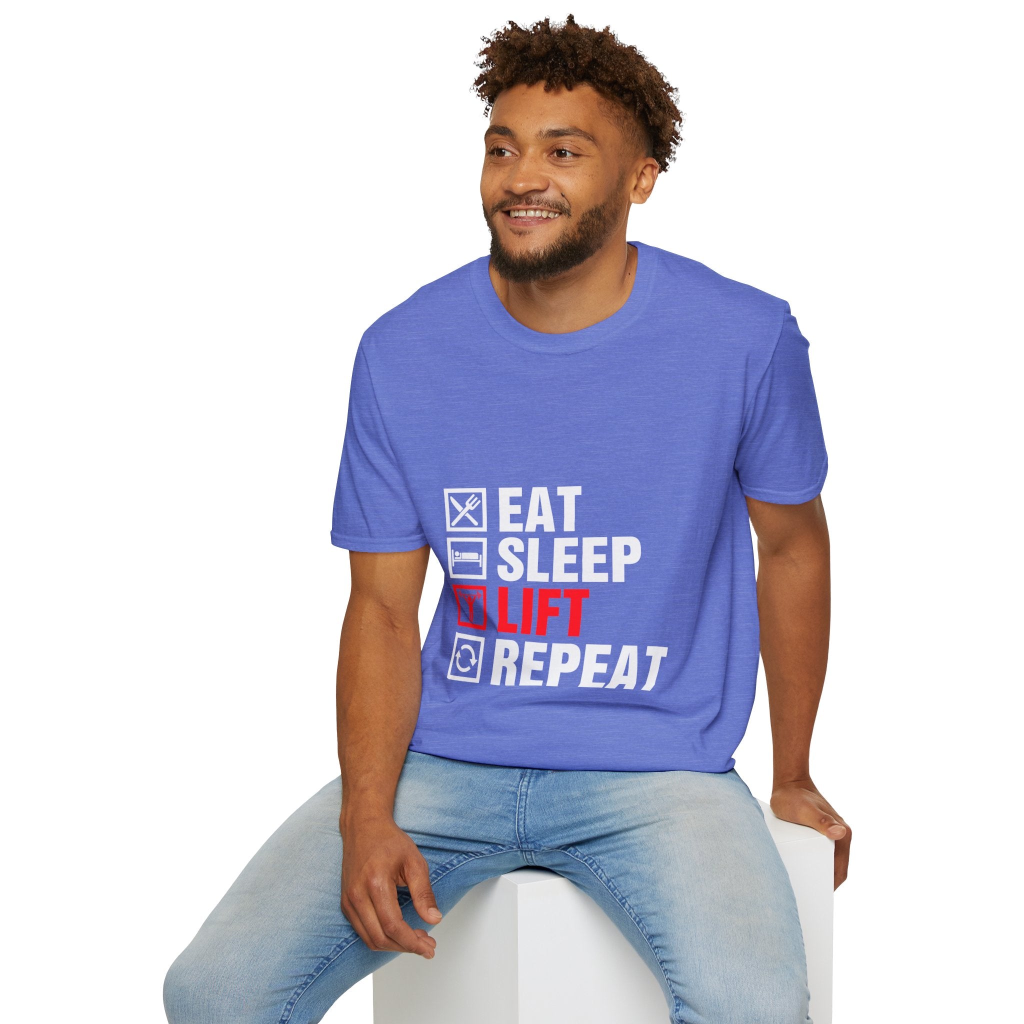 "Eat Sleep Lift Repeat" Unisex Soft Style T-Shirt