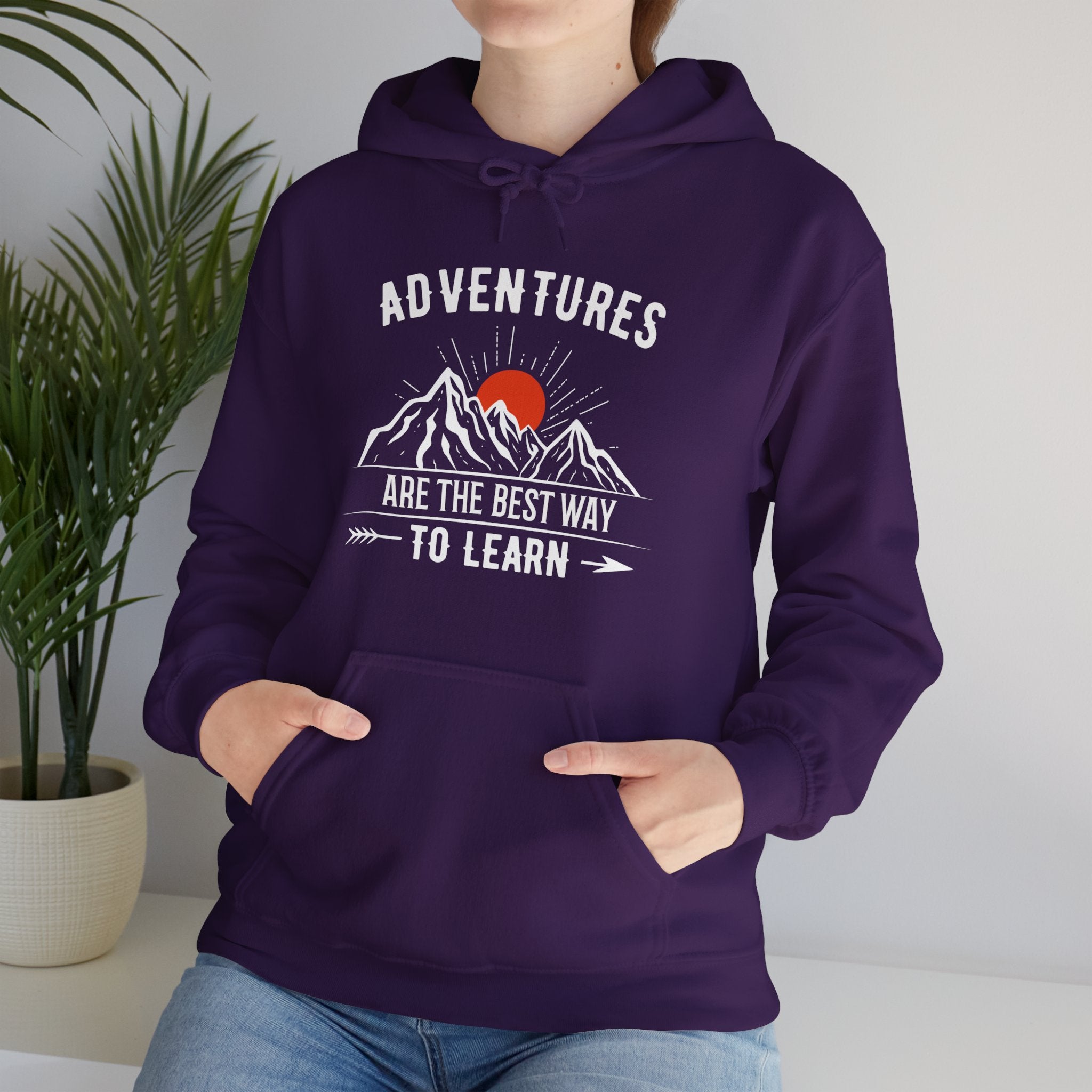 "Adventures Are The Best Way To Learn" Unisex Heavy Blend™ Hooded Sweatshirt