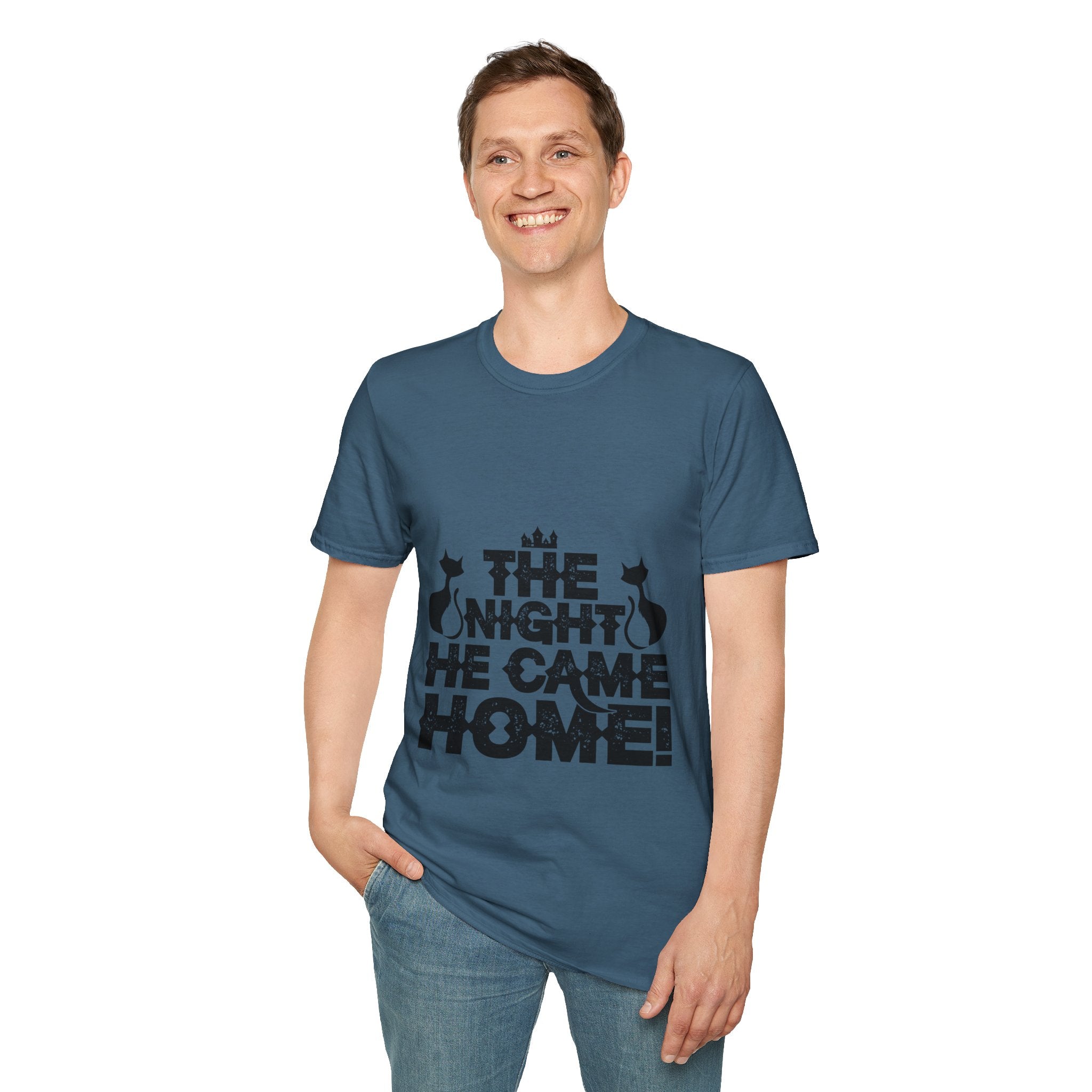 "THE NIGHT HE CAME HOME" Unisex Soft style T-Shirt