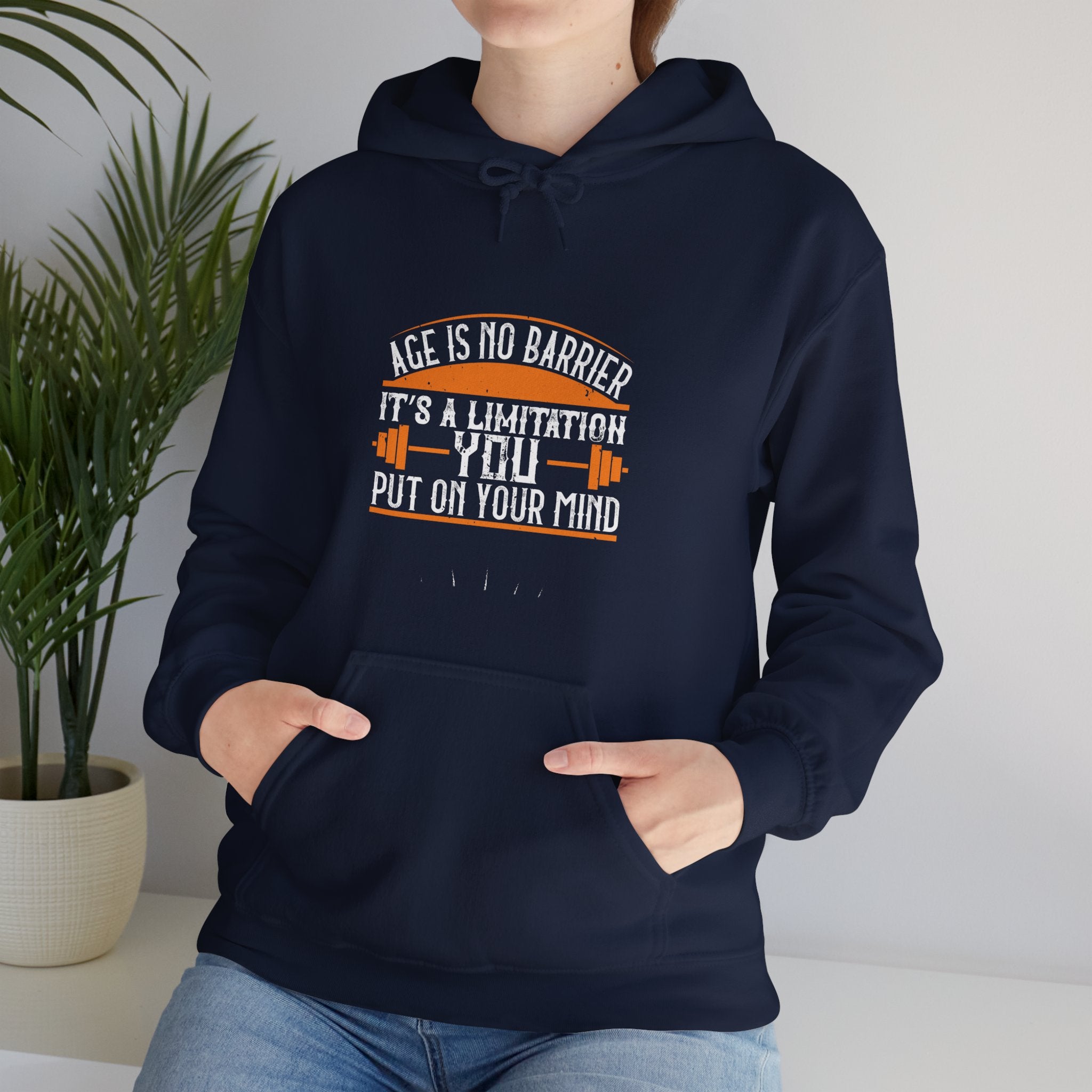 "Age Is No Barrier Its A Limitation You Put On Your Mind"  Unisex Heavy Blend™ Hooded Sweatshirt