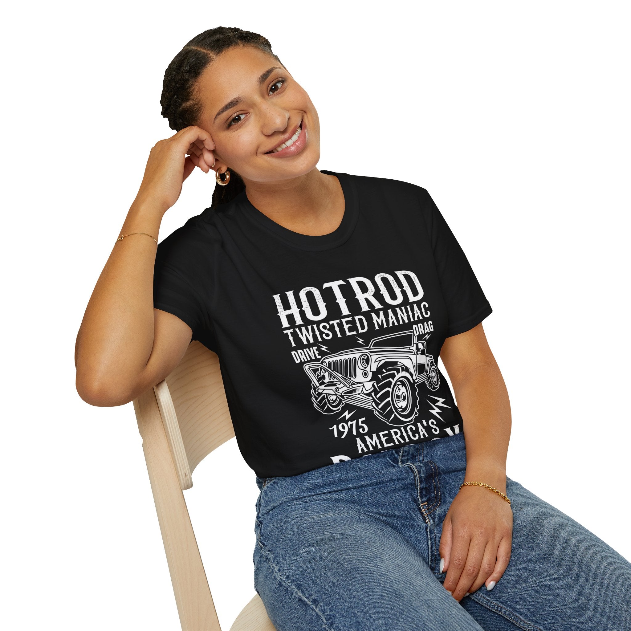 "HOTROD TWISTED MANIAC AMERICA'S BADBOY CUSTOM CLASSIC" Unisex Soft style T-Shirt