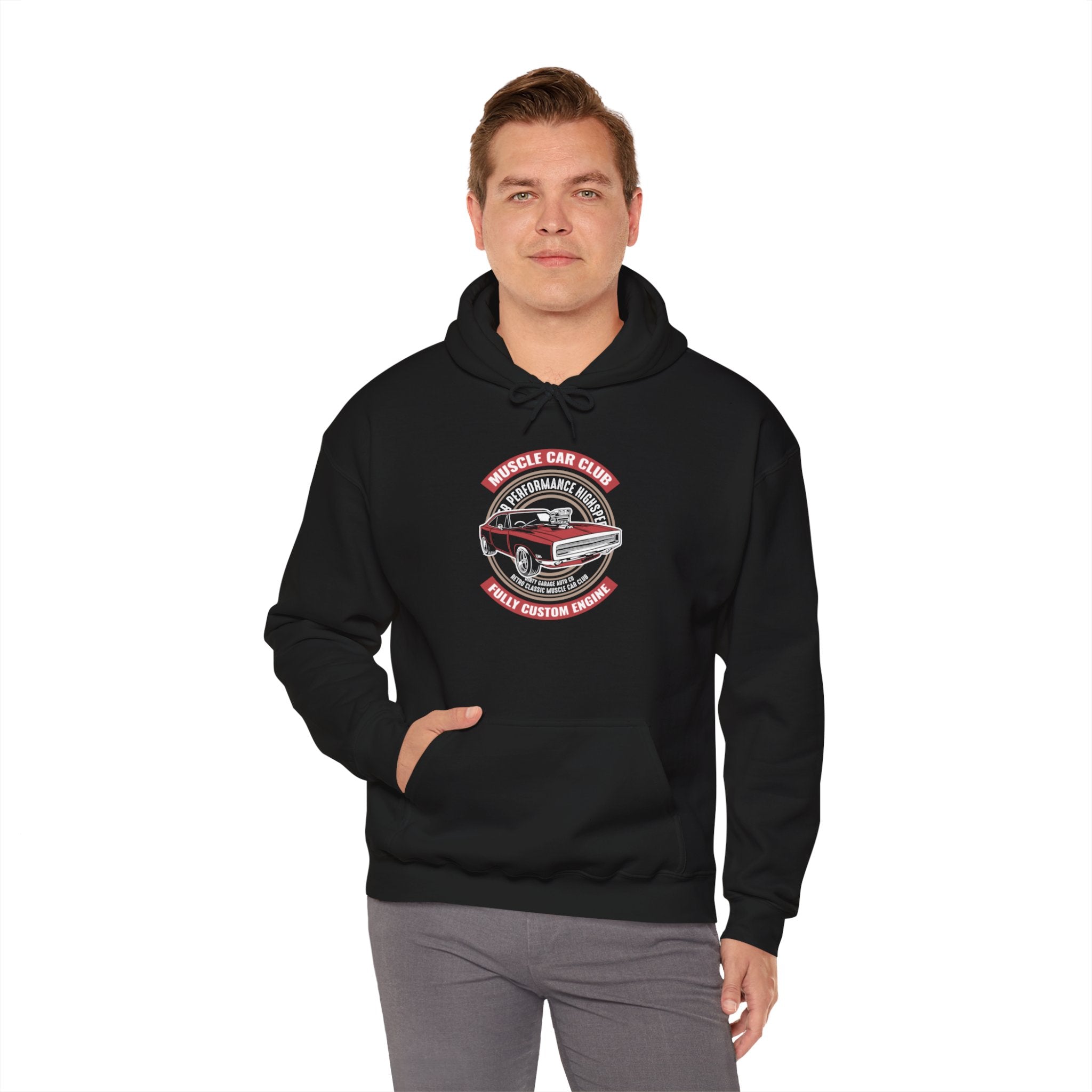 "MUSCLE CAR CLUB FULLY CUSTOM ENGINE" Unisex Heavy Blend™ Hooded Sweatshirt