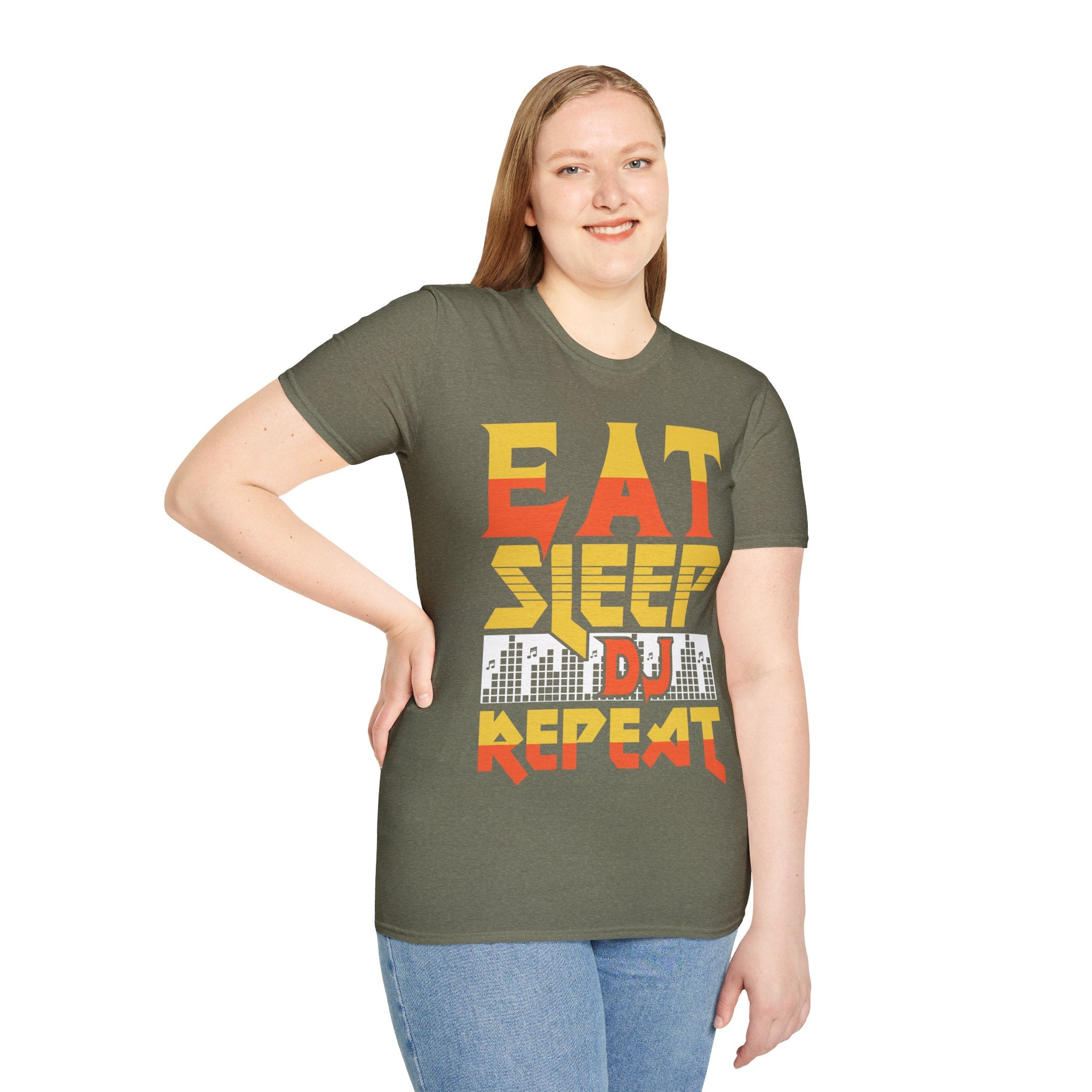 "Eat Sleep DJ Repeat" Unisex Soft style T-Shirt