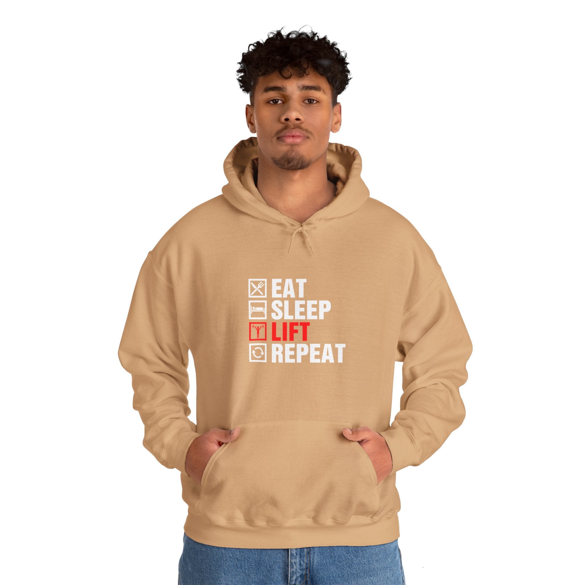 "Eat Sleep Lift Repeat" Unisex Heavy Blend™ Hooded Sweatshirt