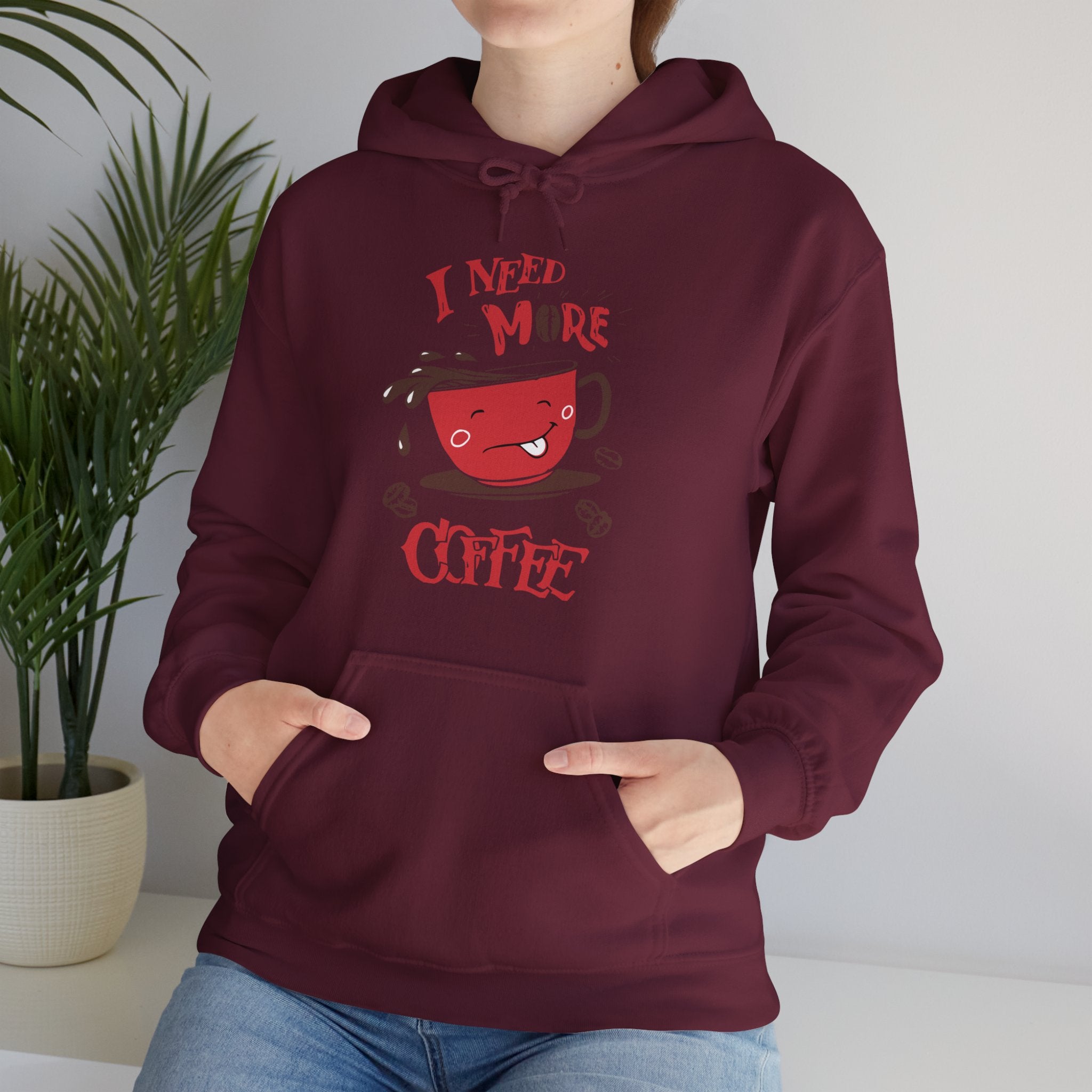 "I NEED MORE COFFEE" Unisex Heavy Blend™ Hooded Sweatshirt