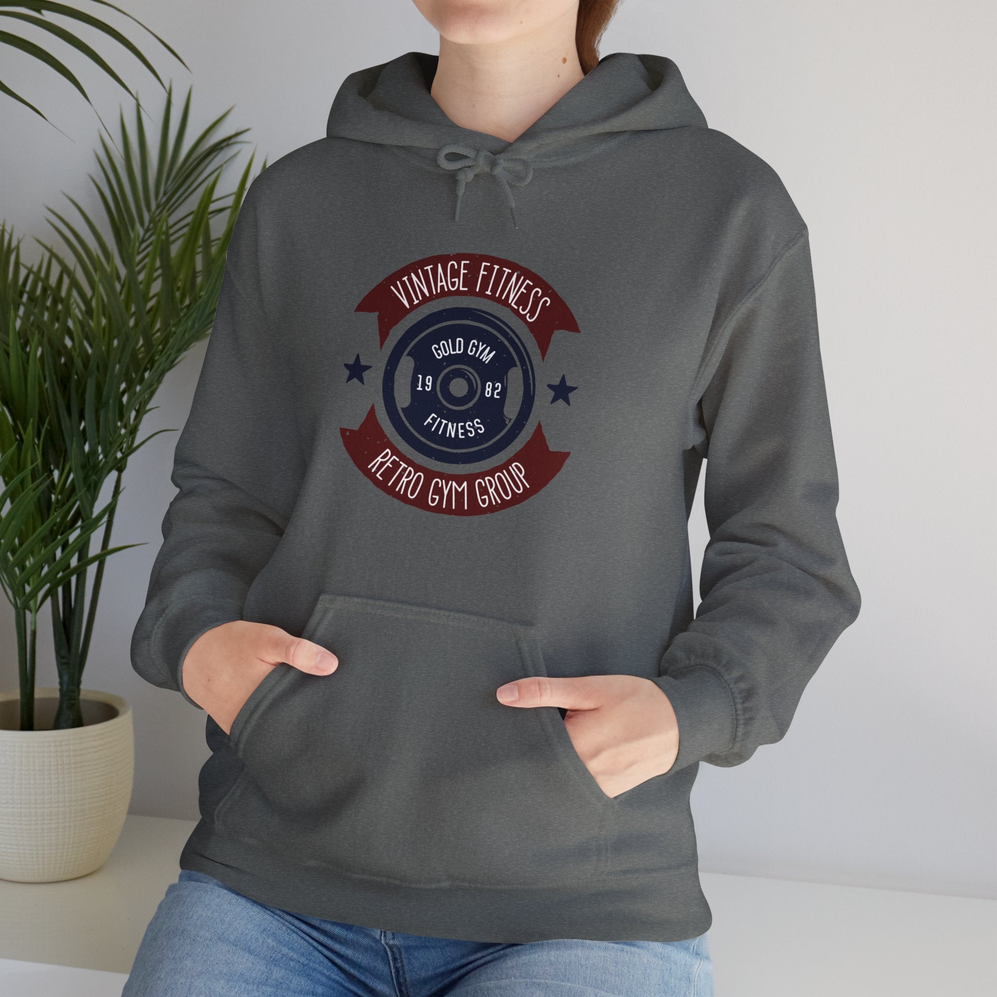 "Vintage Fitness Retro Gym Group" Unisex Heavy Blend™ Hooded Sweatshirt