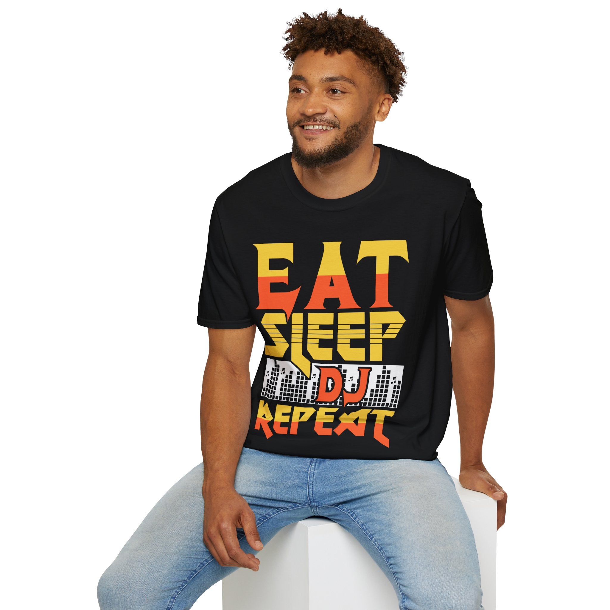 "Eat Sleep DJ Repeat" Unisex Soft style T-Shirt