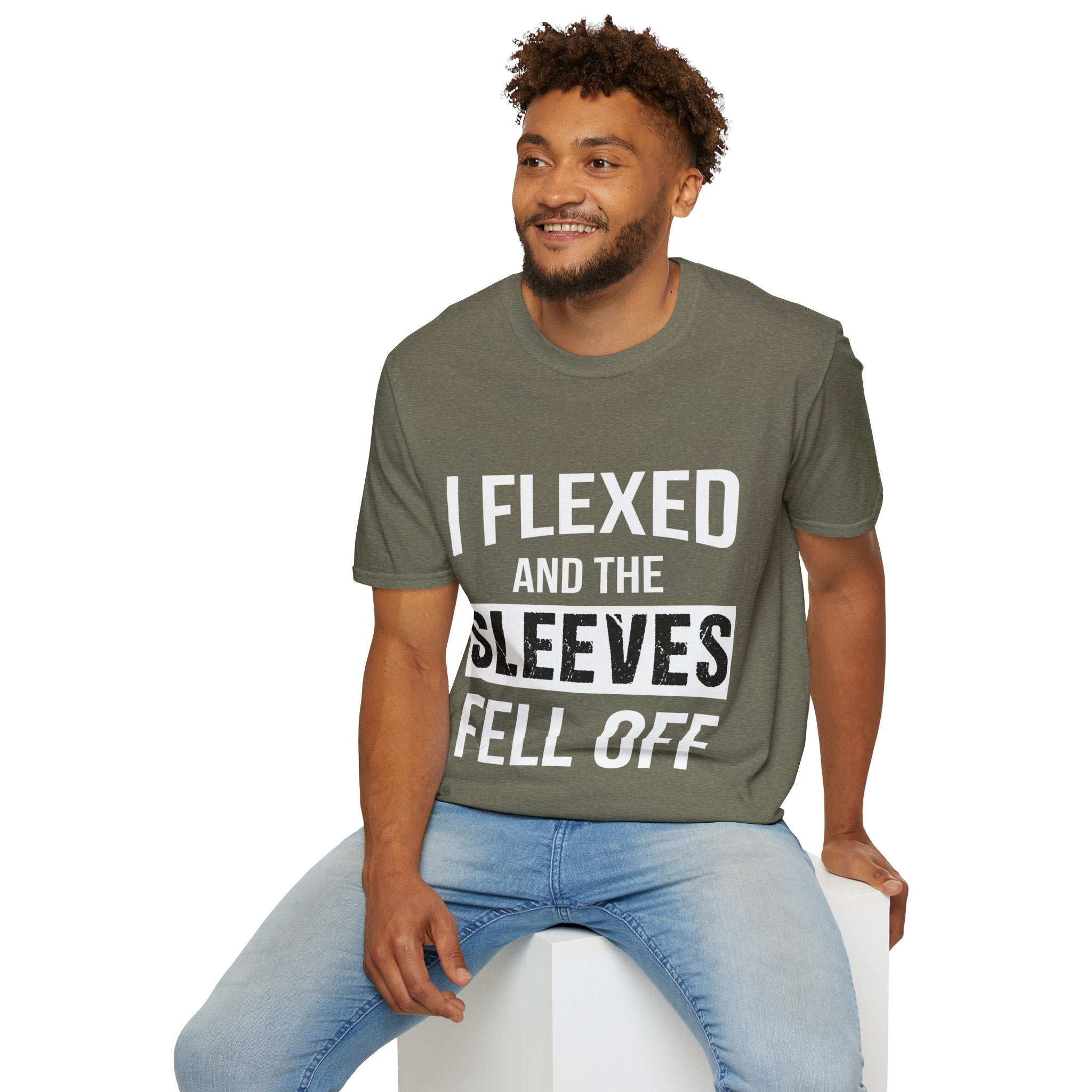 "I Flexed And The Sleeves Fell Off" Unisex Soft Style T-Shirt