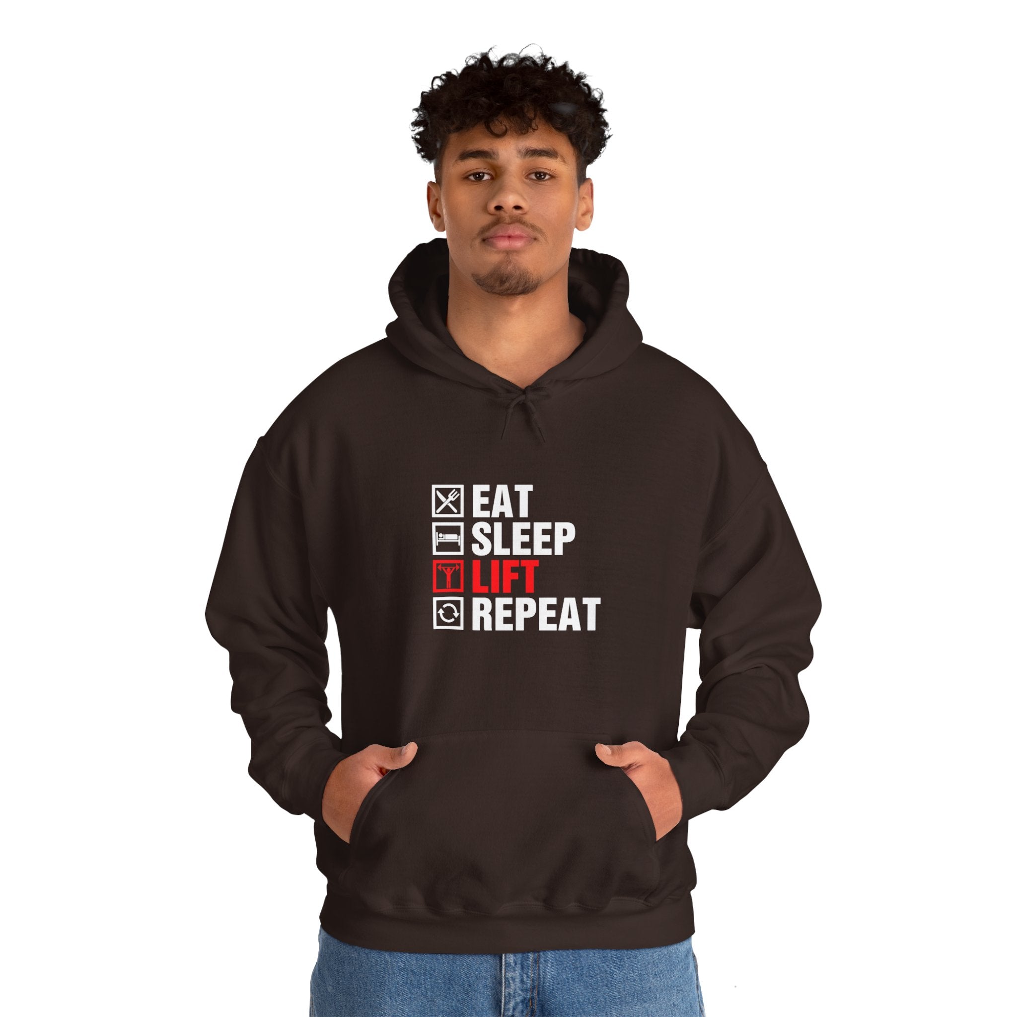 "Eat Sleep Lift Repeat" Unisex Heavy Blend™ Hooded Sweatshirt