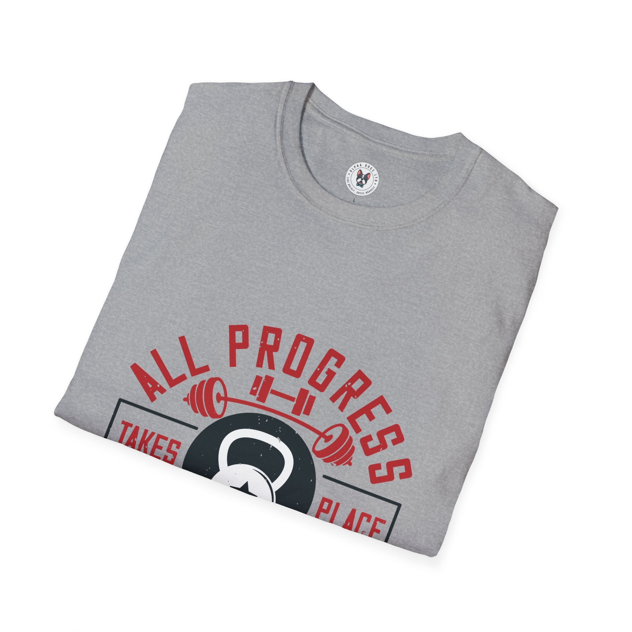 "All ProgressTakes Place Outside Of Comfort Zone" Unisex Soft style T-Shirt