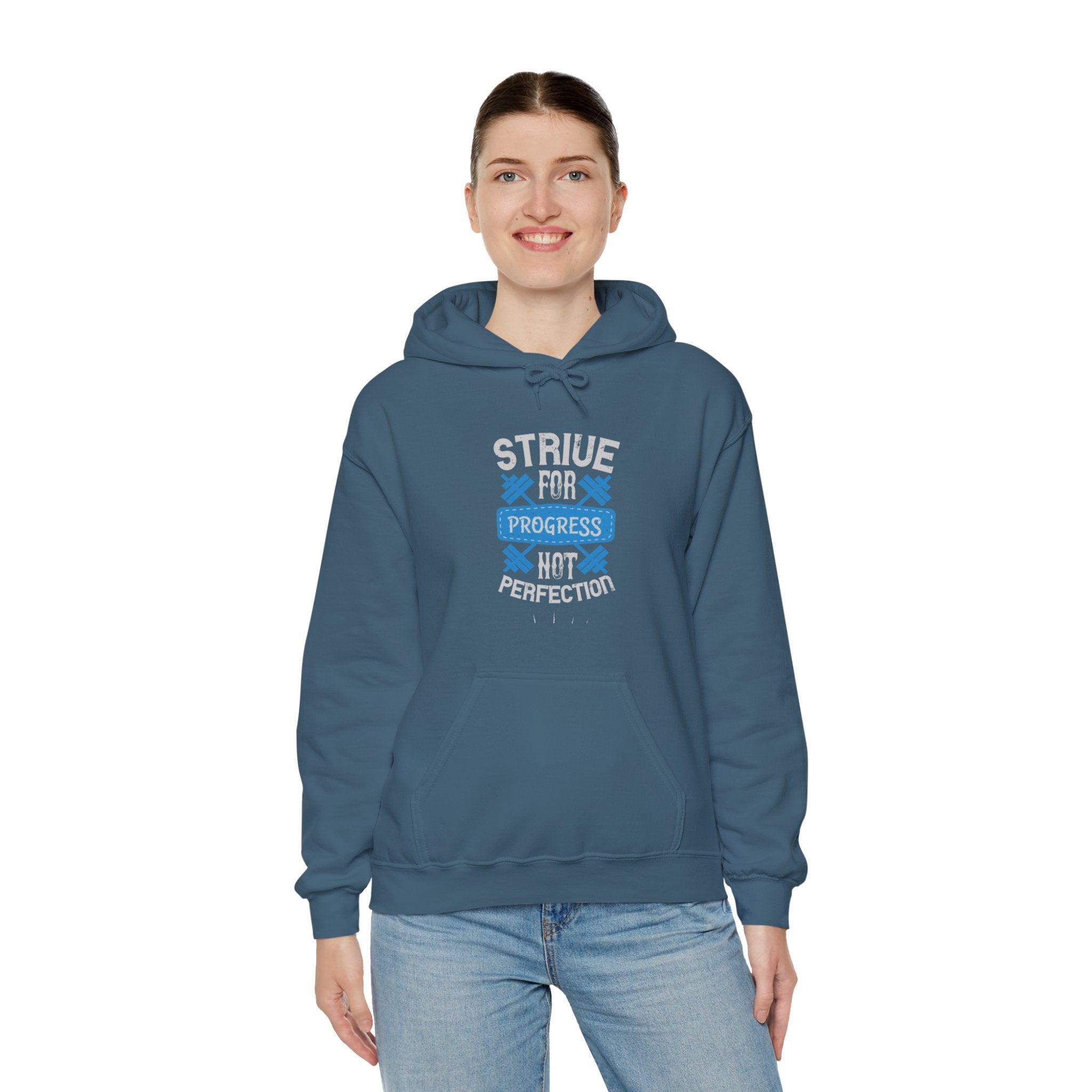 "Strive For Progress Not Perfection" Unisex Heavy Blend™ Hooded Sweatshirt