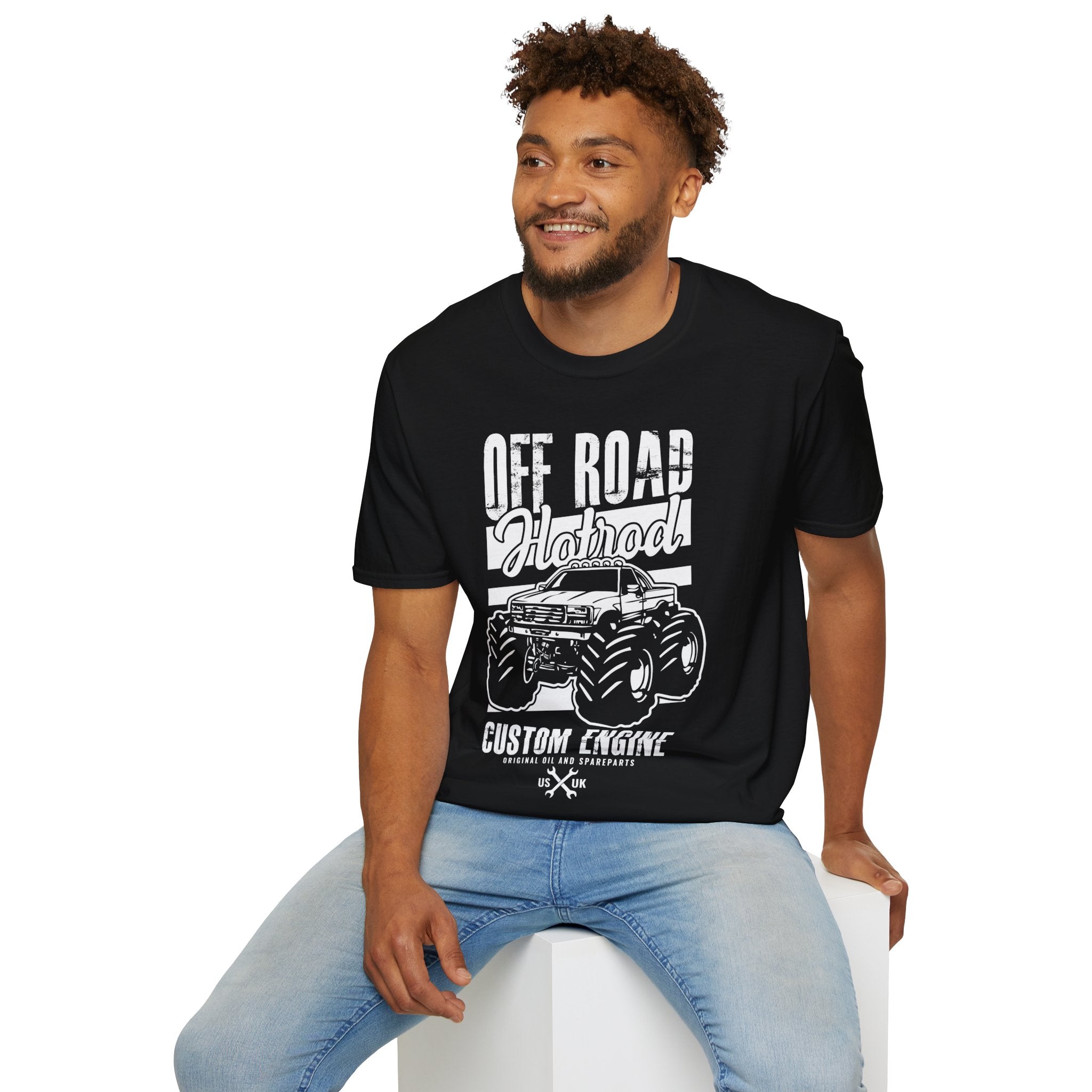 "OFF ROAD HOTROD CUSTOM ENGINE ORIGINAL OIL AND SPARE PARTS US UK" Unisex Soft style T-Shirt