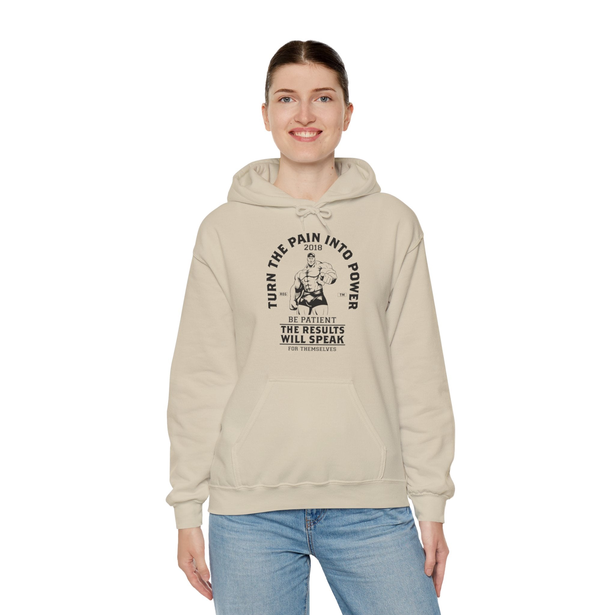 "Turn The Pain Into Power"  Unisex Heavy Blend™ Hooded Sweatshirt