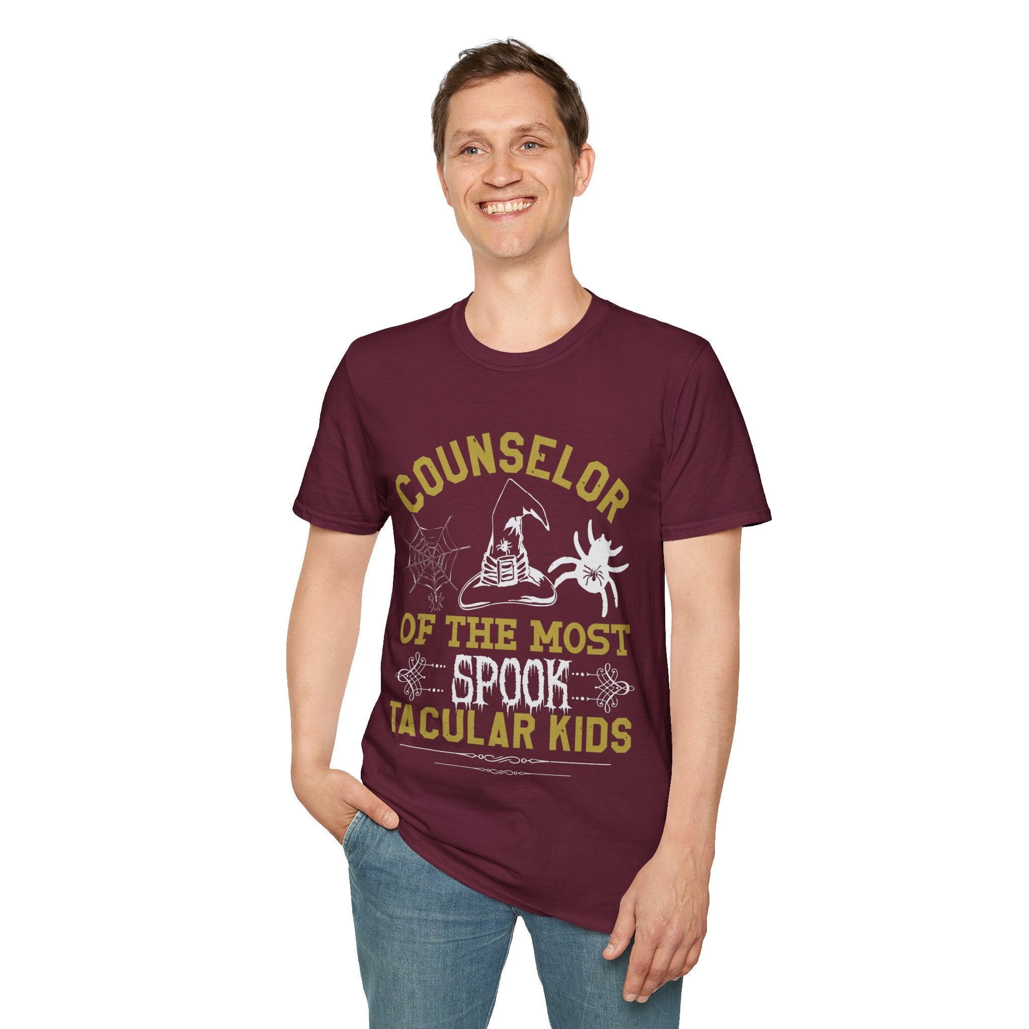 "COUNSELOR OF THE MOST SPOOK TACULAR KIDS" Unisex Soft style T-Shirt