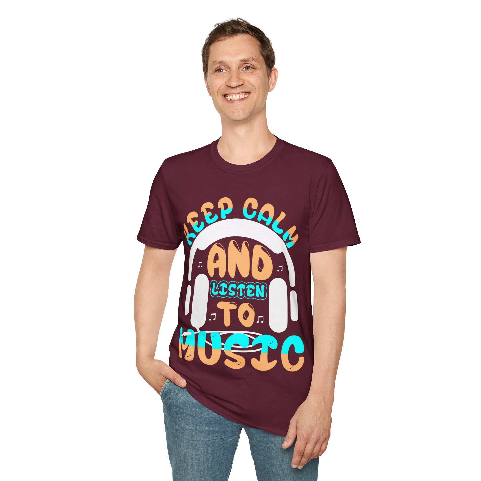 "Keep Calm And Listen To Music"Unisex Soft style T-Shirt