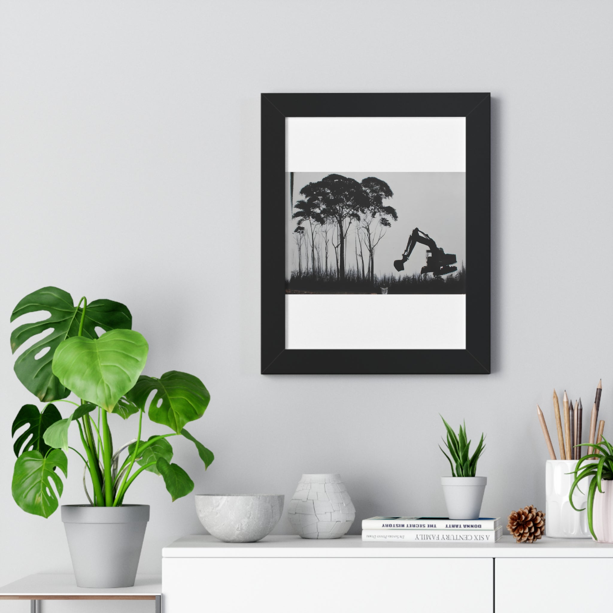 "BANKSY-STYLE GRAFFITI OF A CLEARED RAINFOREST" Framed Vertical Poster