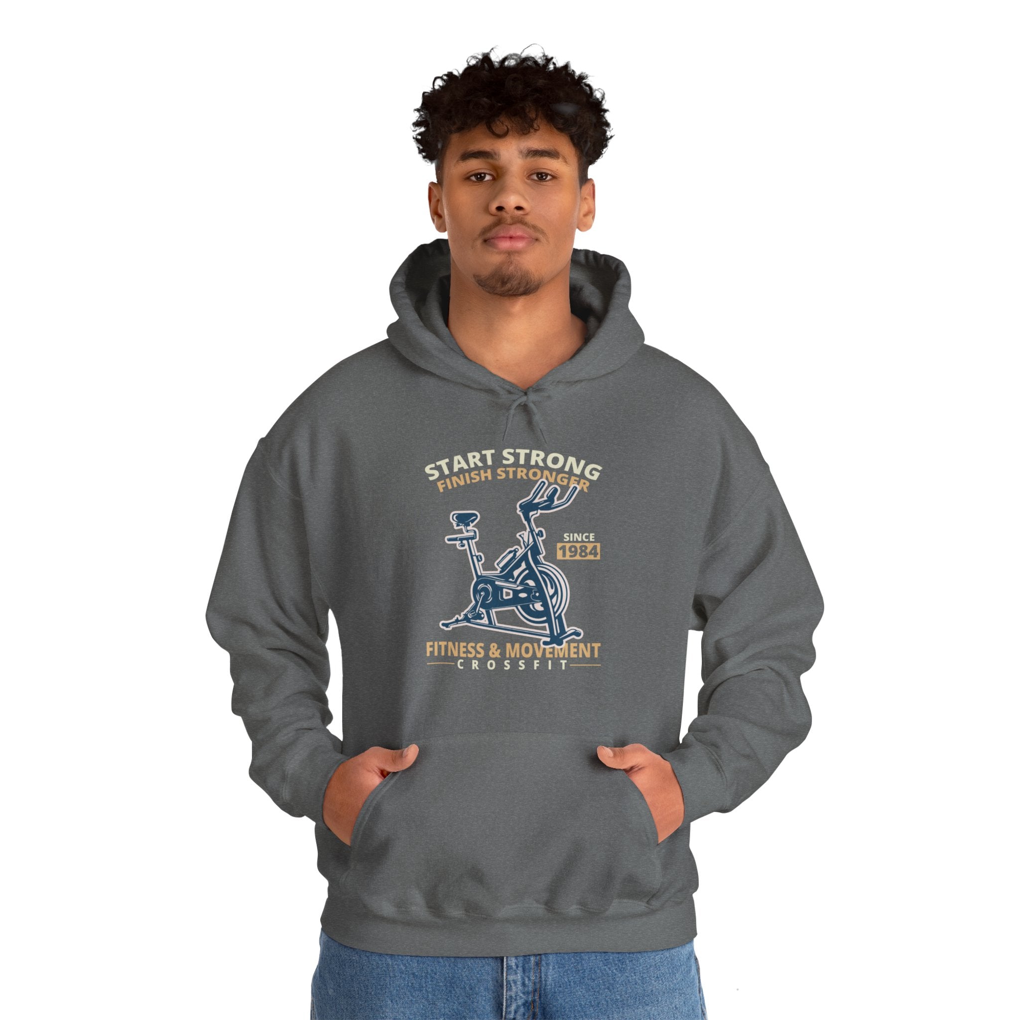 "Start Strong Finish Stronger" Unisex Heavy Blend™ Hooded Sweatshirt