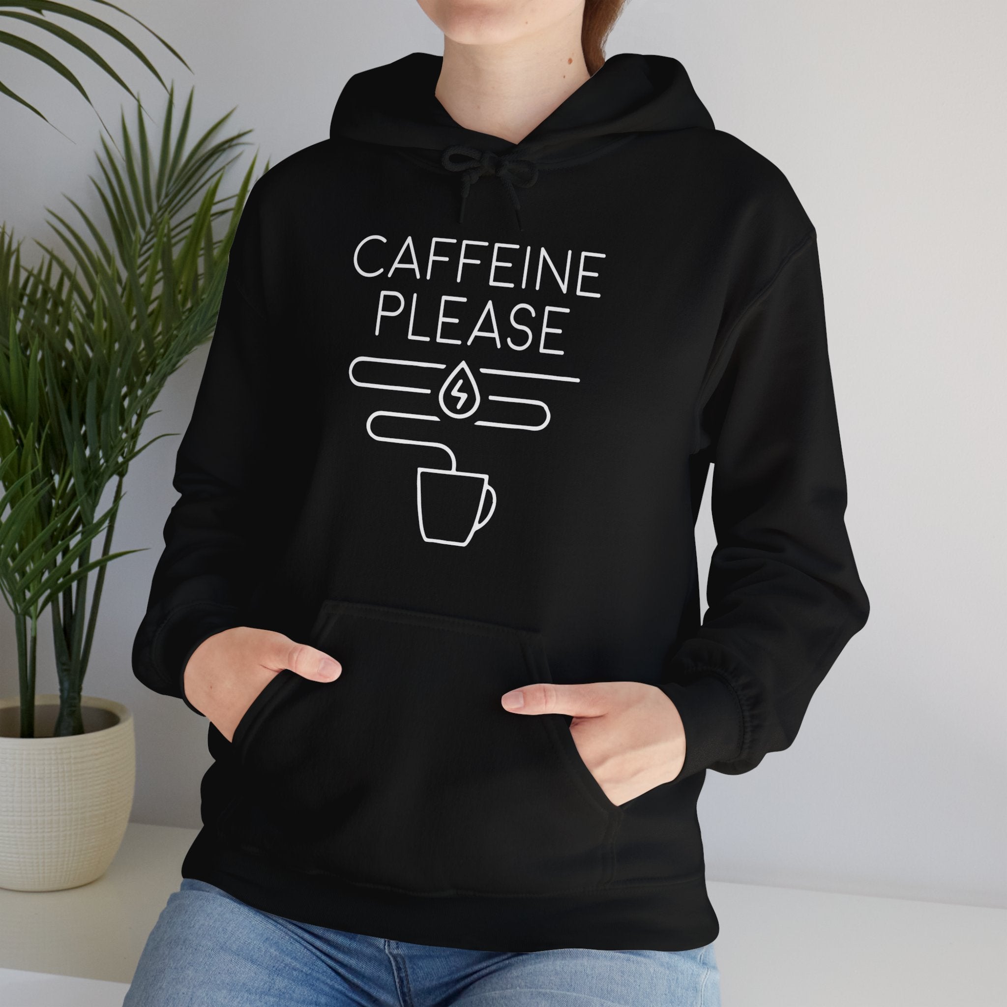 "CAFFEINE PLEASE" Unisex Heavy Blend™ Hooded Sweatshirt