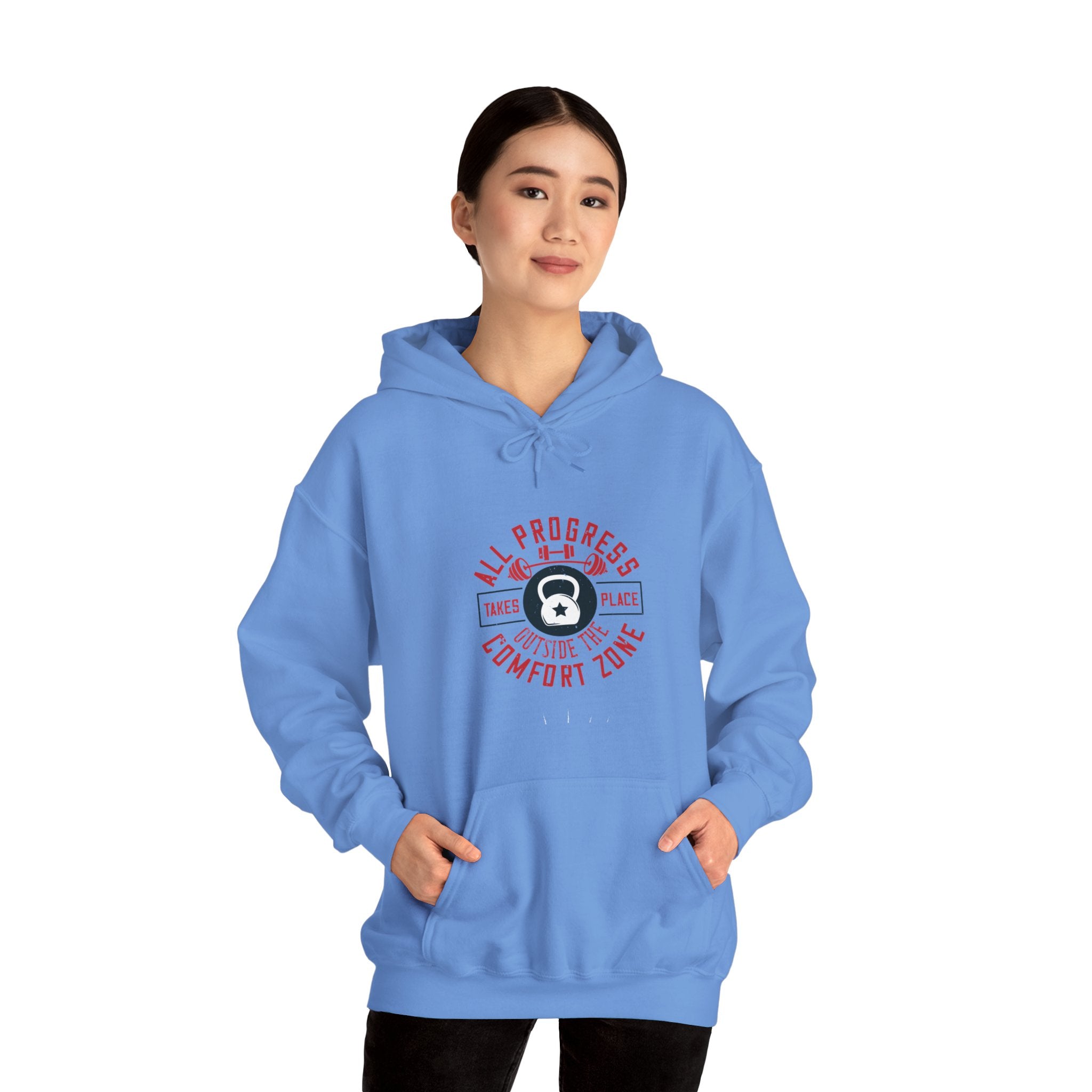 "All ProgressTakes Place Outside Of Comfort Zone" Unisex Heavy Blend™ Hooded Sweatshirt