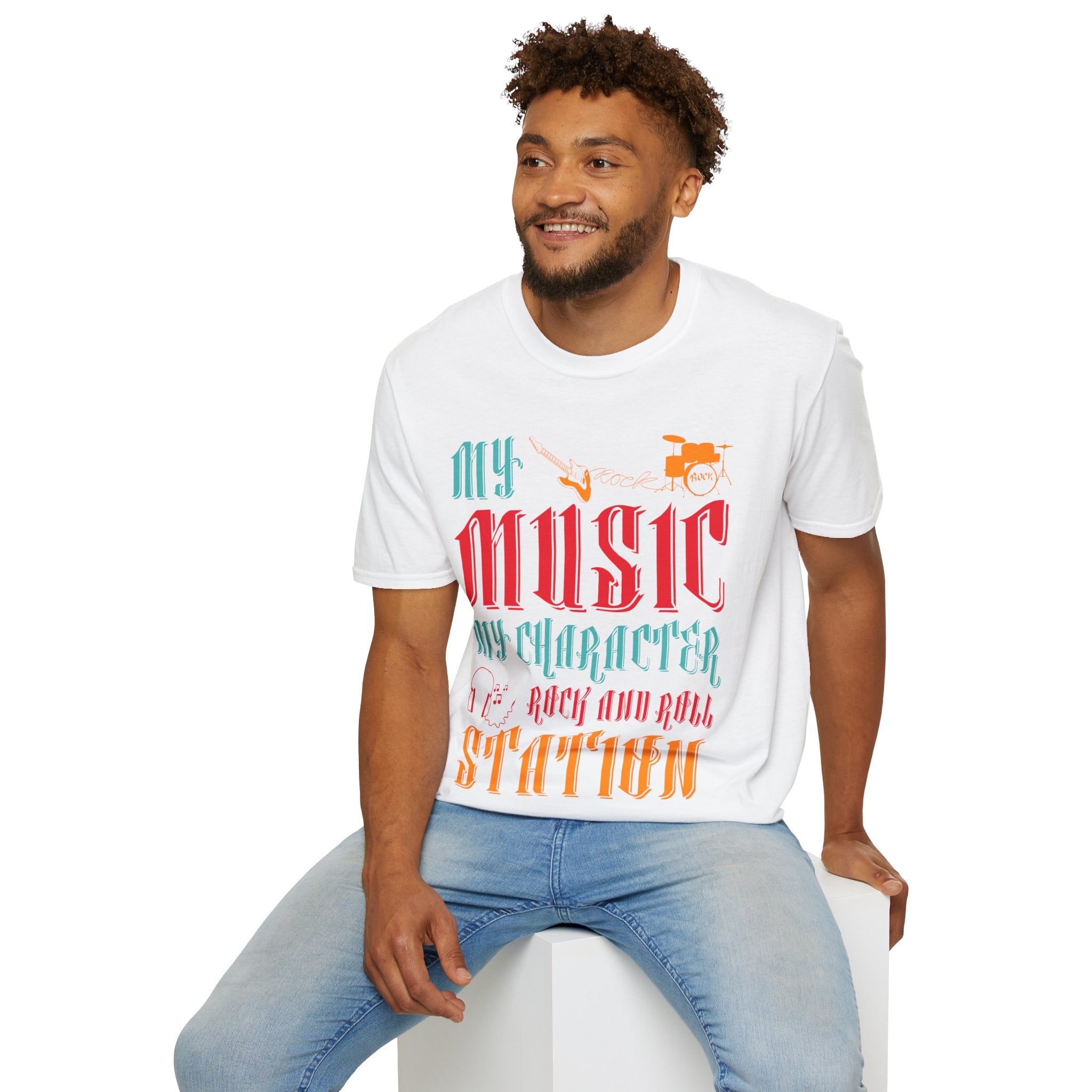 "My Music My Character Rock And Roll Station" Unisex Soft style T-Shirt