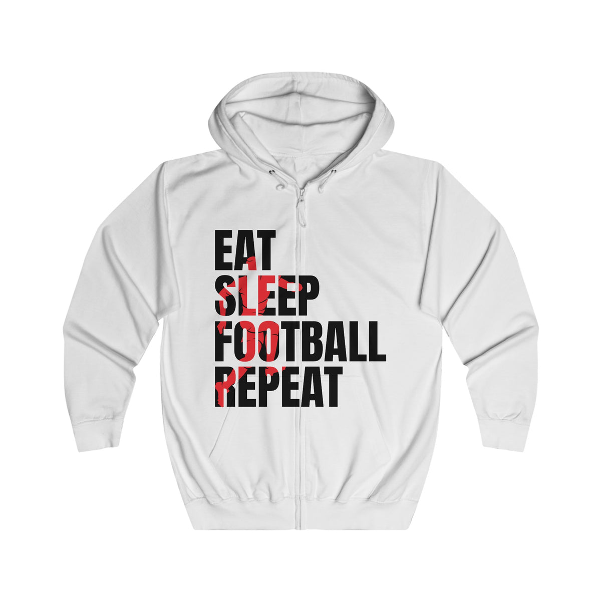 Eat Sleep Football Repeat Unisex Full Zip Hoodie