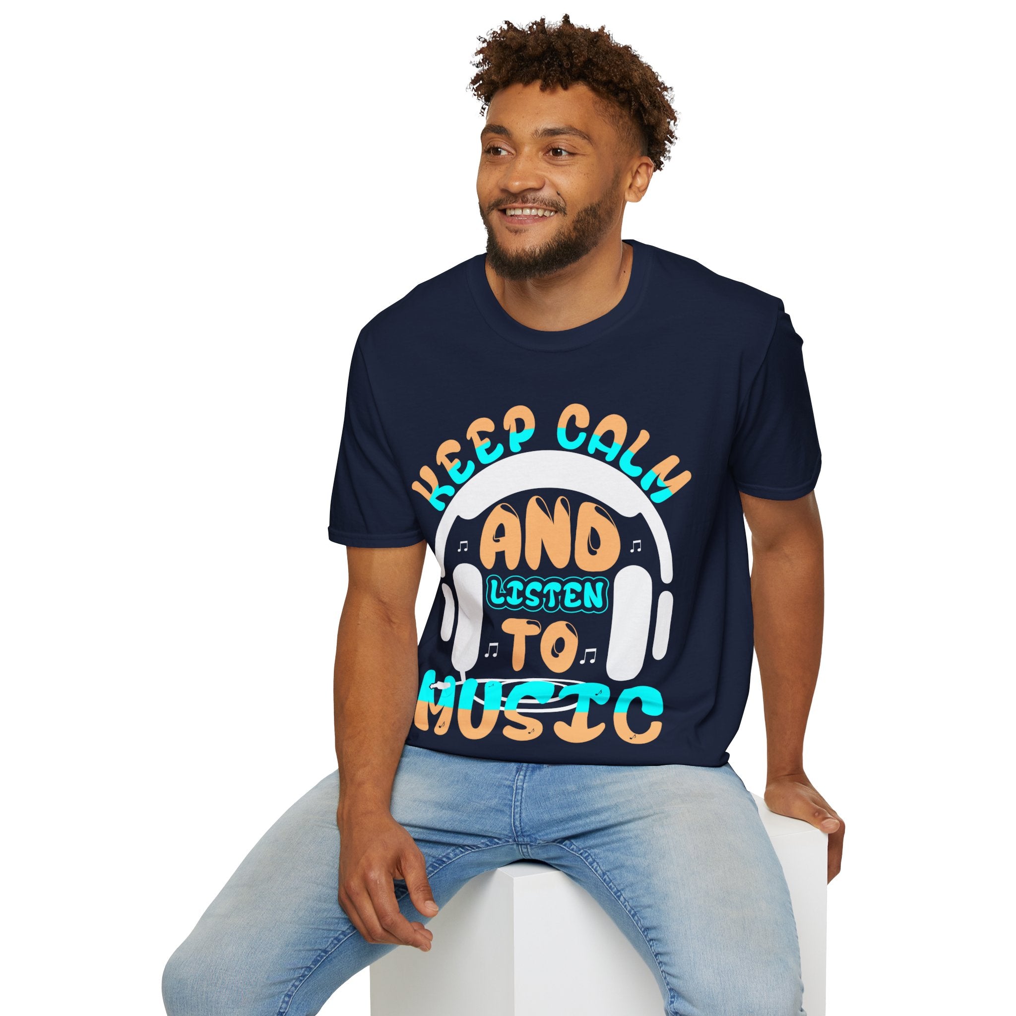 "Keep Calm And Listen To Music"Unisex Soft style T-Shirt