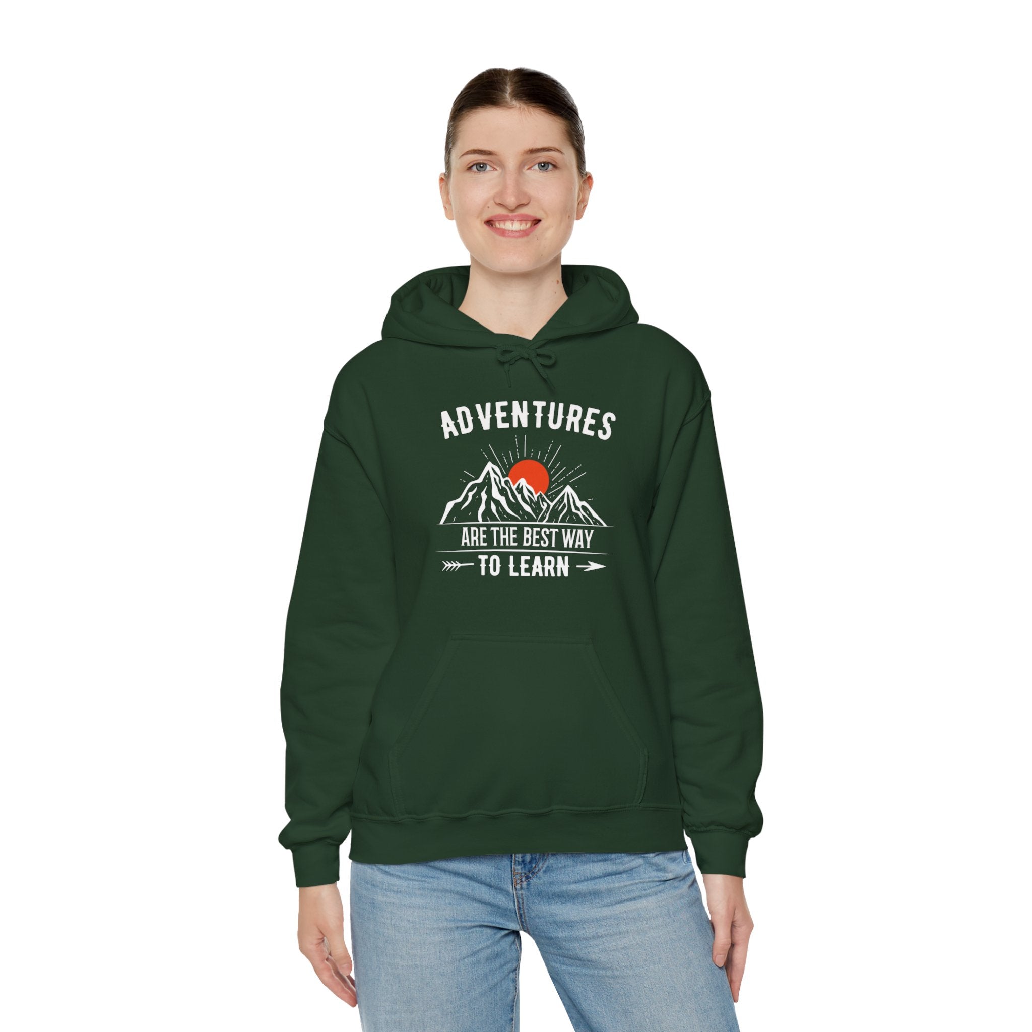 "Adventures Are The Best Way To Learn" Unisex Heavy Blend™ Hooded Sweatshirt