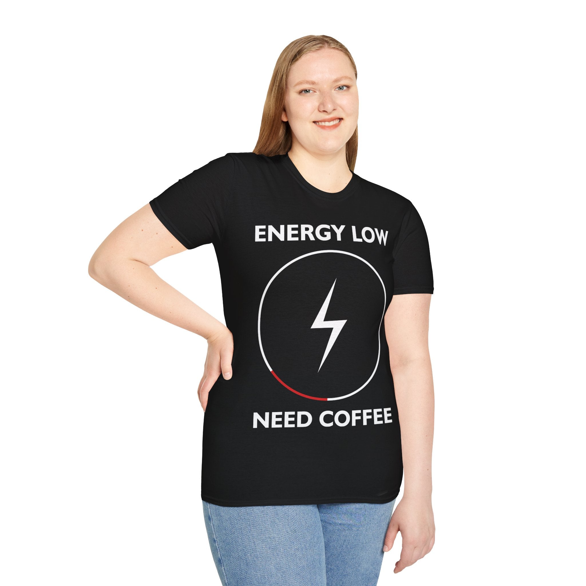 "ENERGY LOW NEED COFFEE" Unisex Soft style T-Shirt