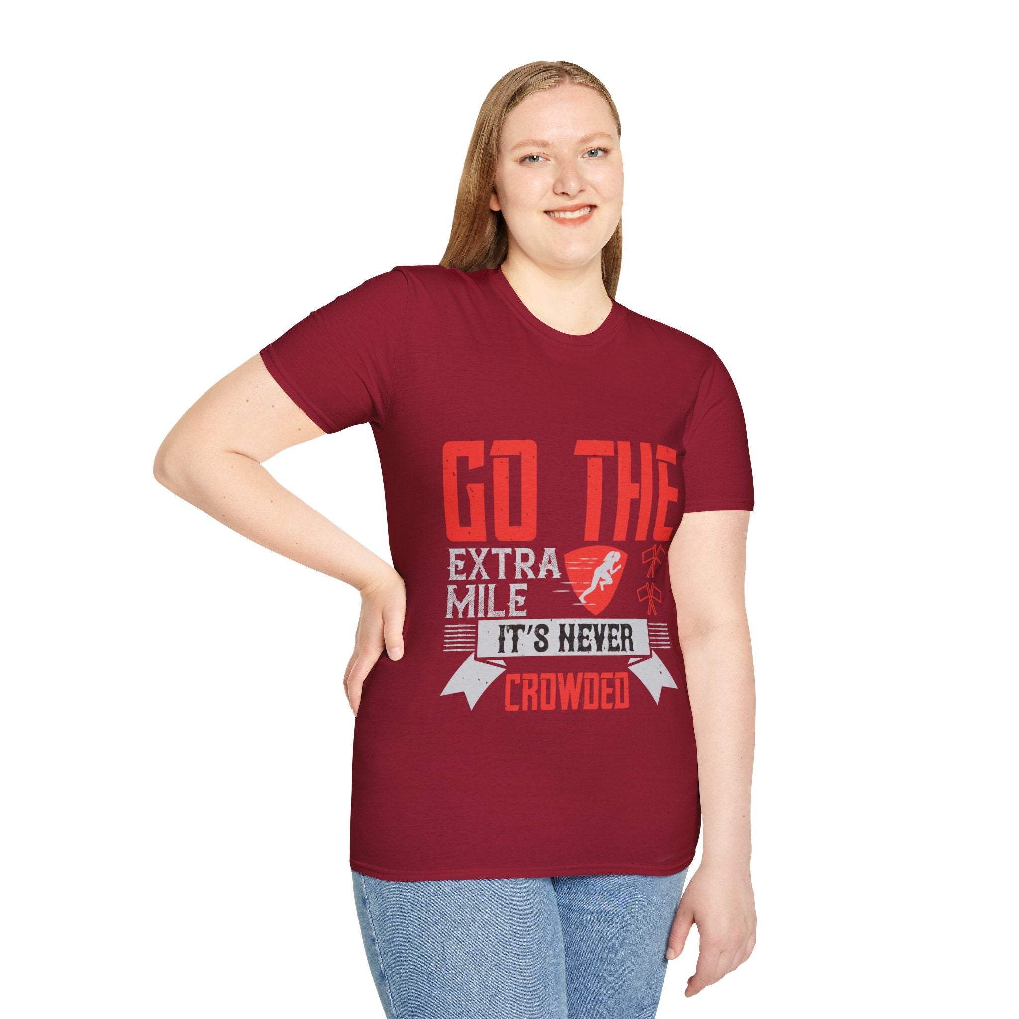 "Go The Extra Mile Its Never Crowded" Unisex Soft style T-Shirt