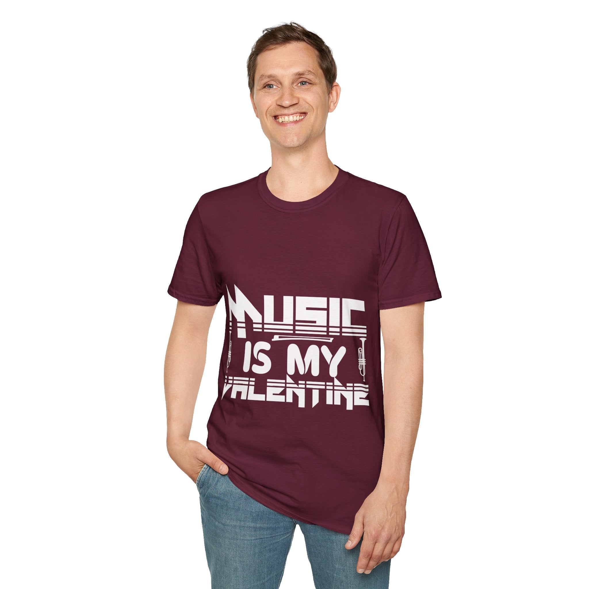 "Music Is My Valentine" Unisex Soft style T-Shirt