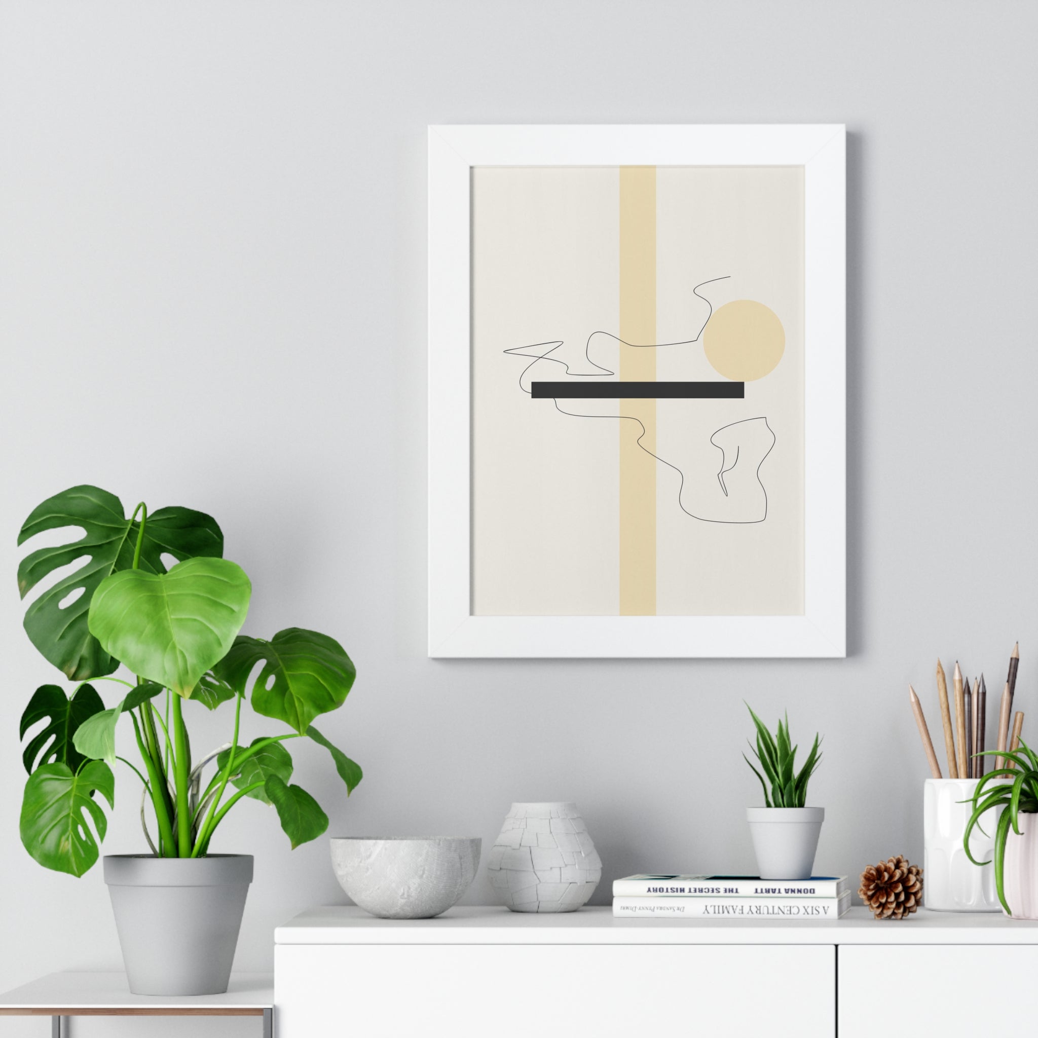 "ABSTRACT NEUTRAL" Framed Vertical Poster