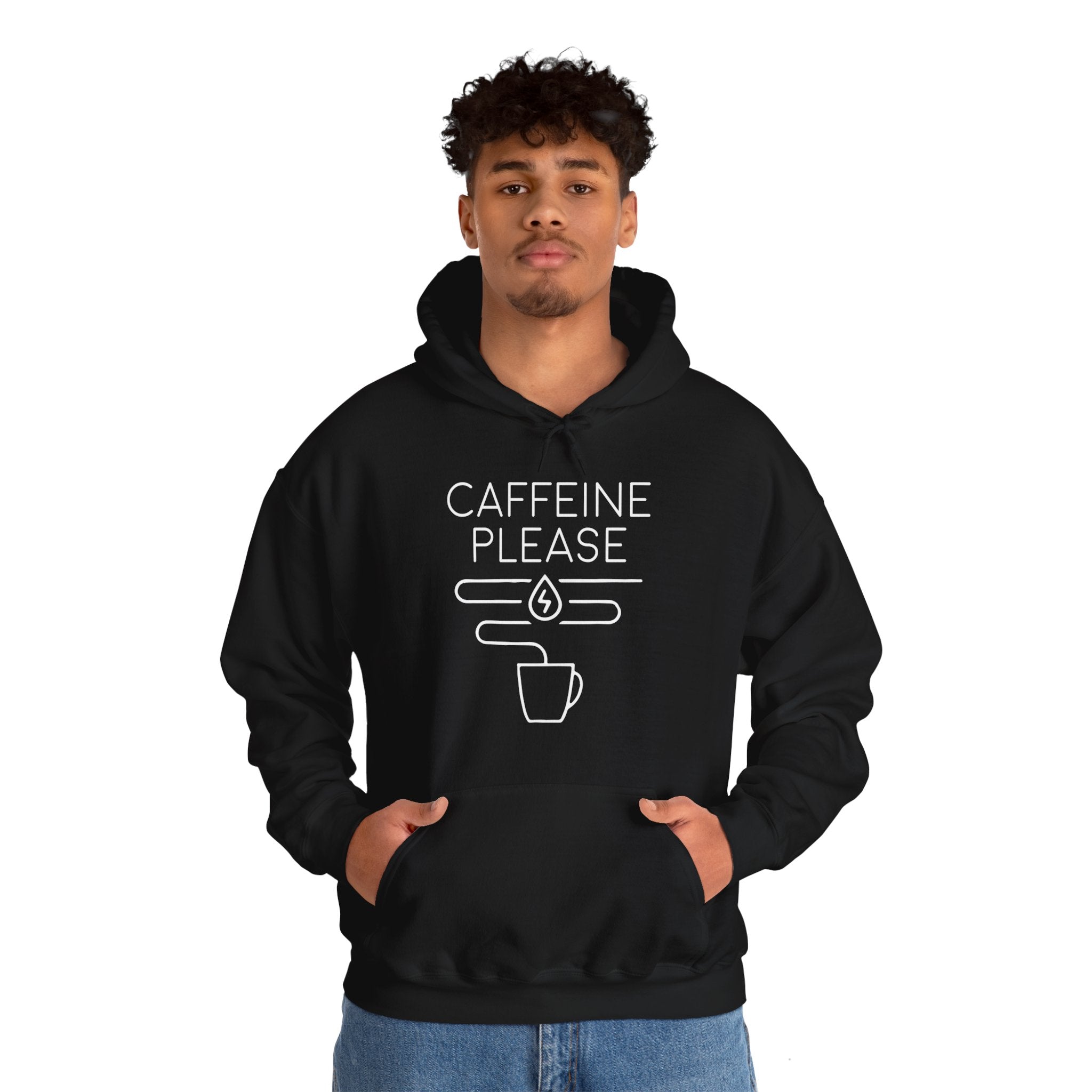 "CAFFEINE PLEASE" Unisex Heavy Blend™ Hooded Sweatshirt