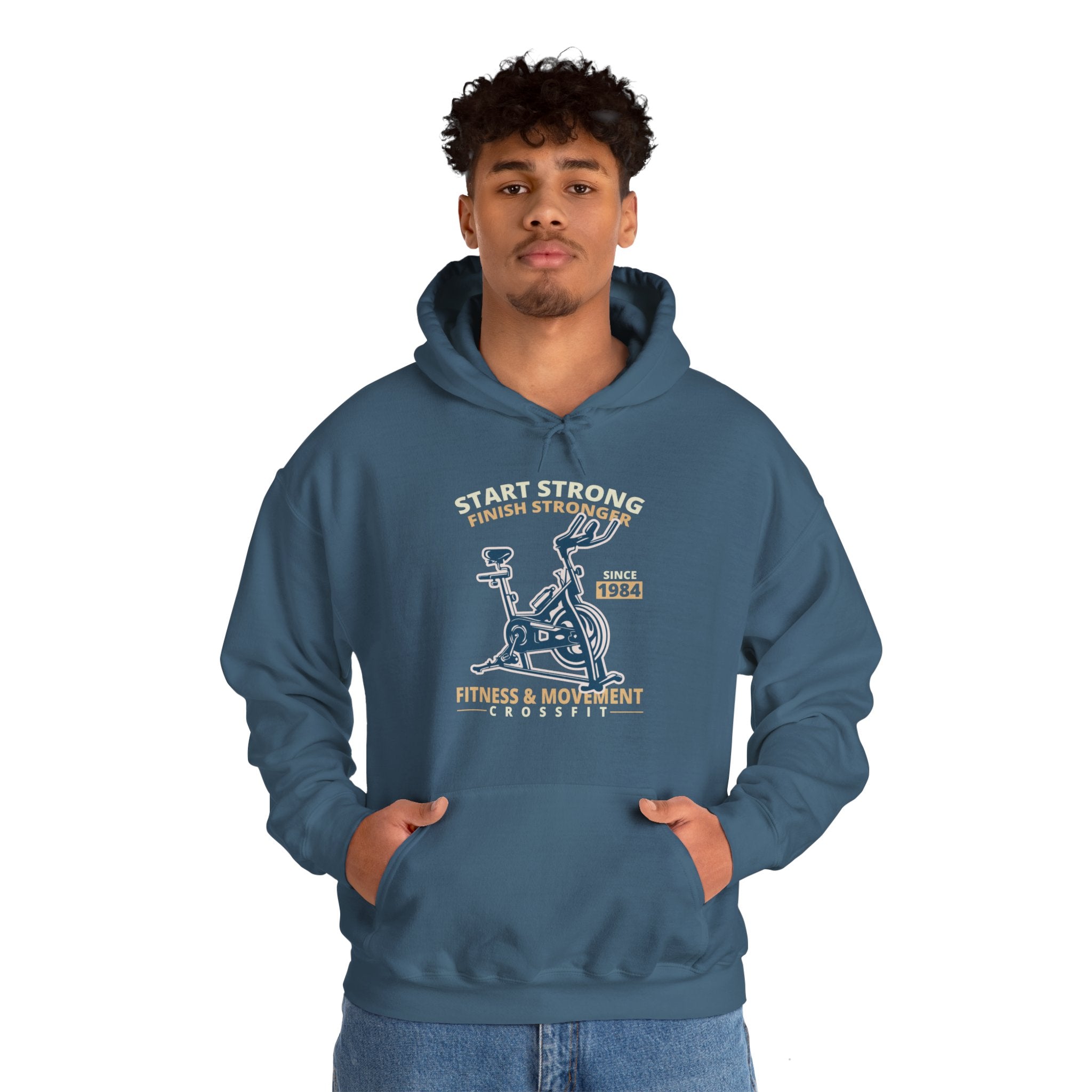 "Start Strong Finish Stronger" Unisex Heavy Blend™ Hooded Sweatshirt