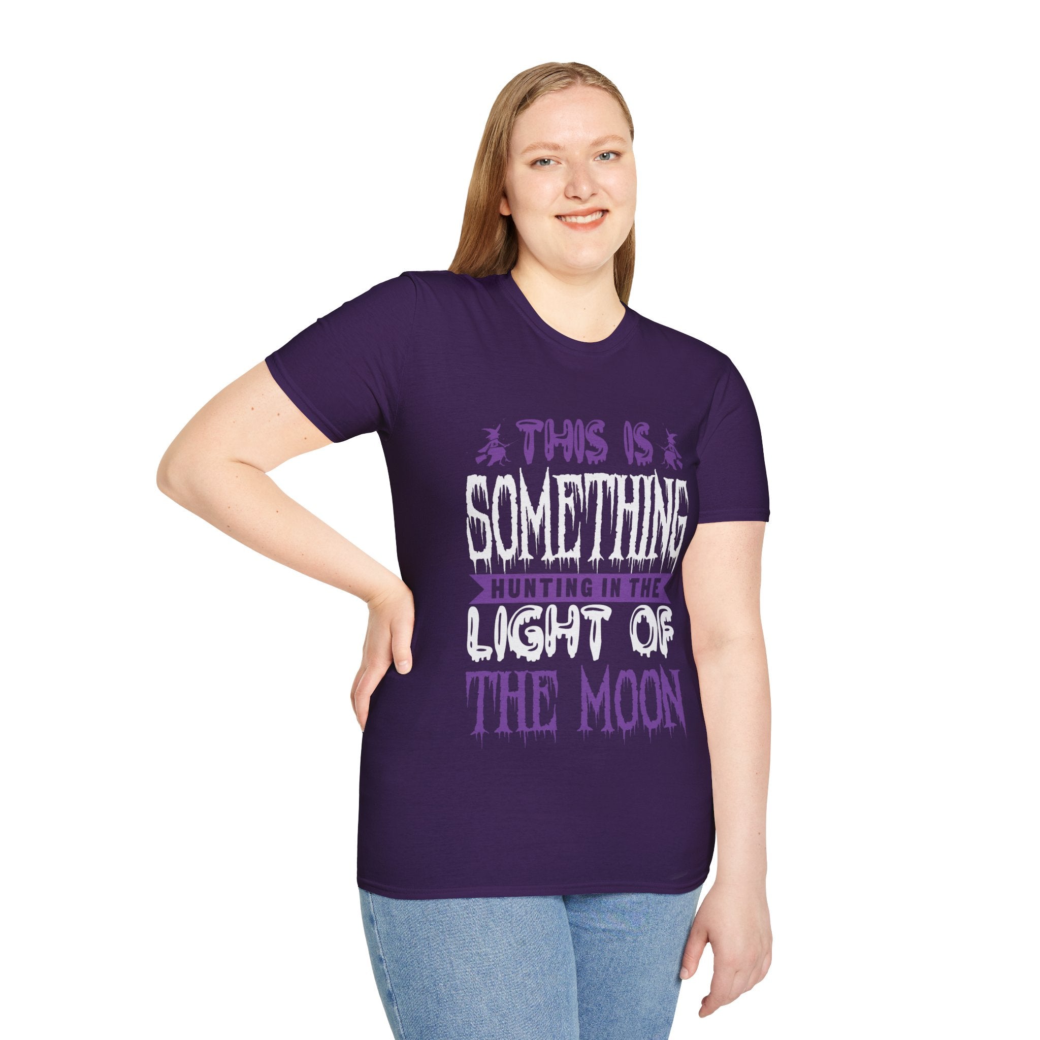 "THERE IS SOMETHING HAUNTING IN THE LIGHT OF THE MOON" Unisex Soft style T-Shirt