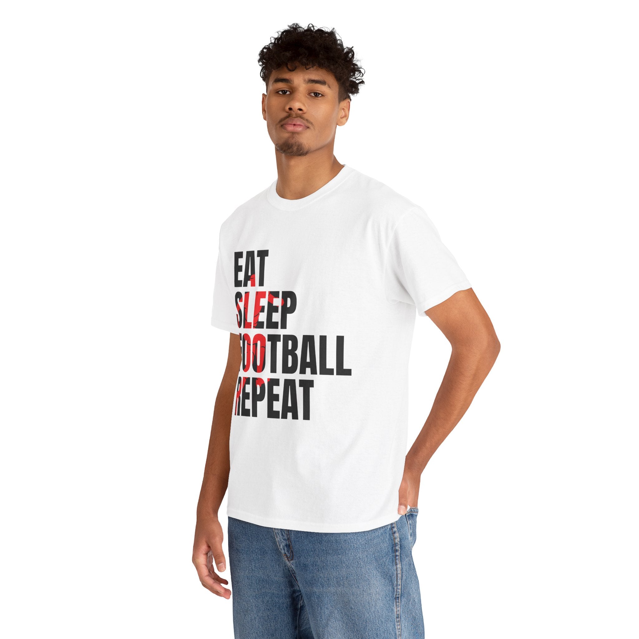 FIFA " Eat Sleep Football Repeat" Unisex Heavy Cotton Tee