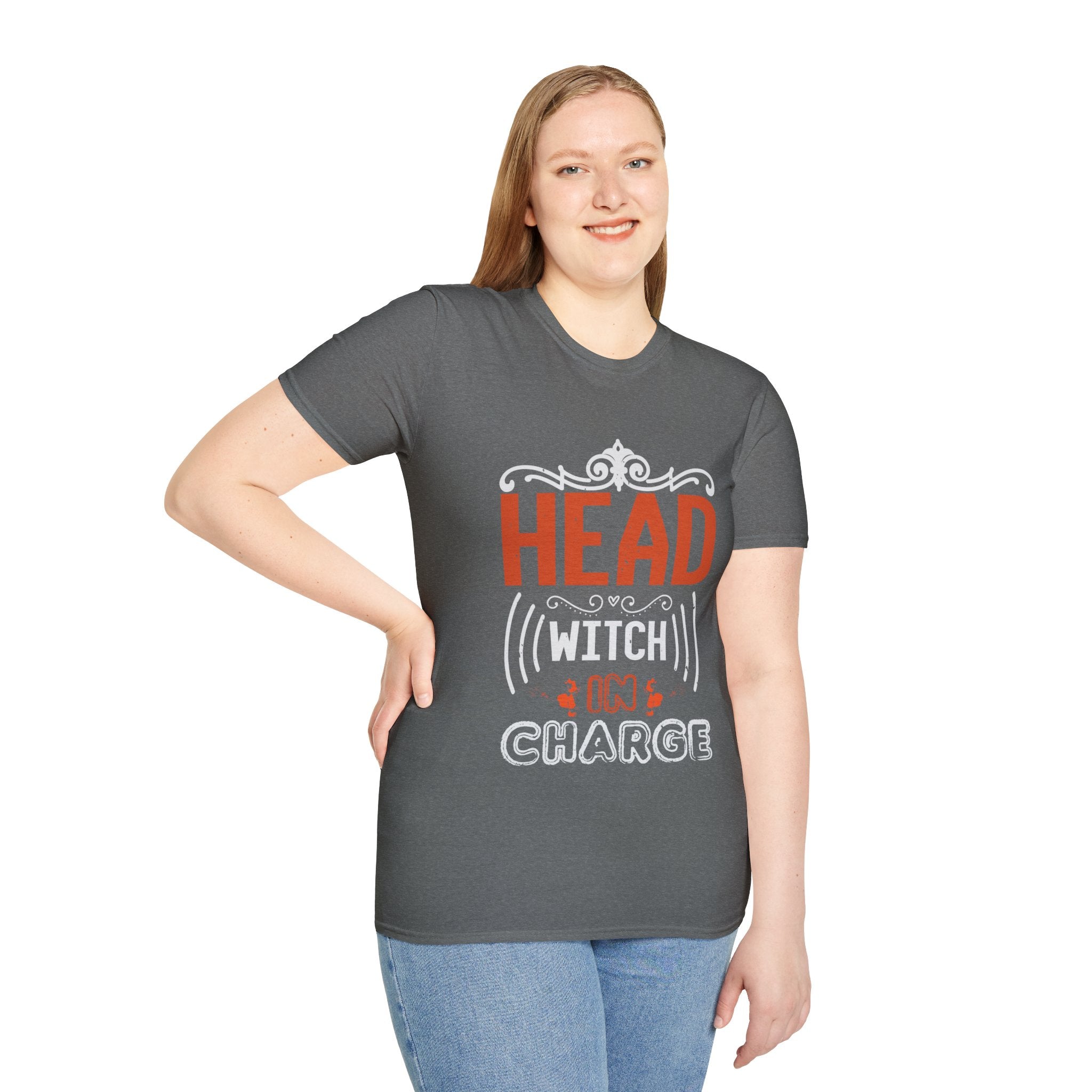 "HEAD WITCH IN CHARGE" Unisex Soft style T-Shirt