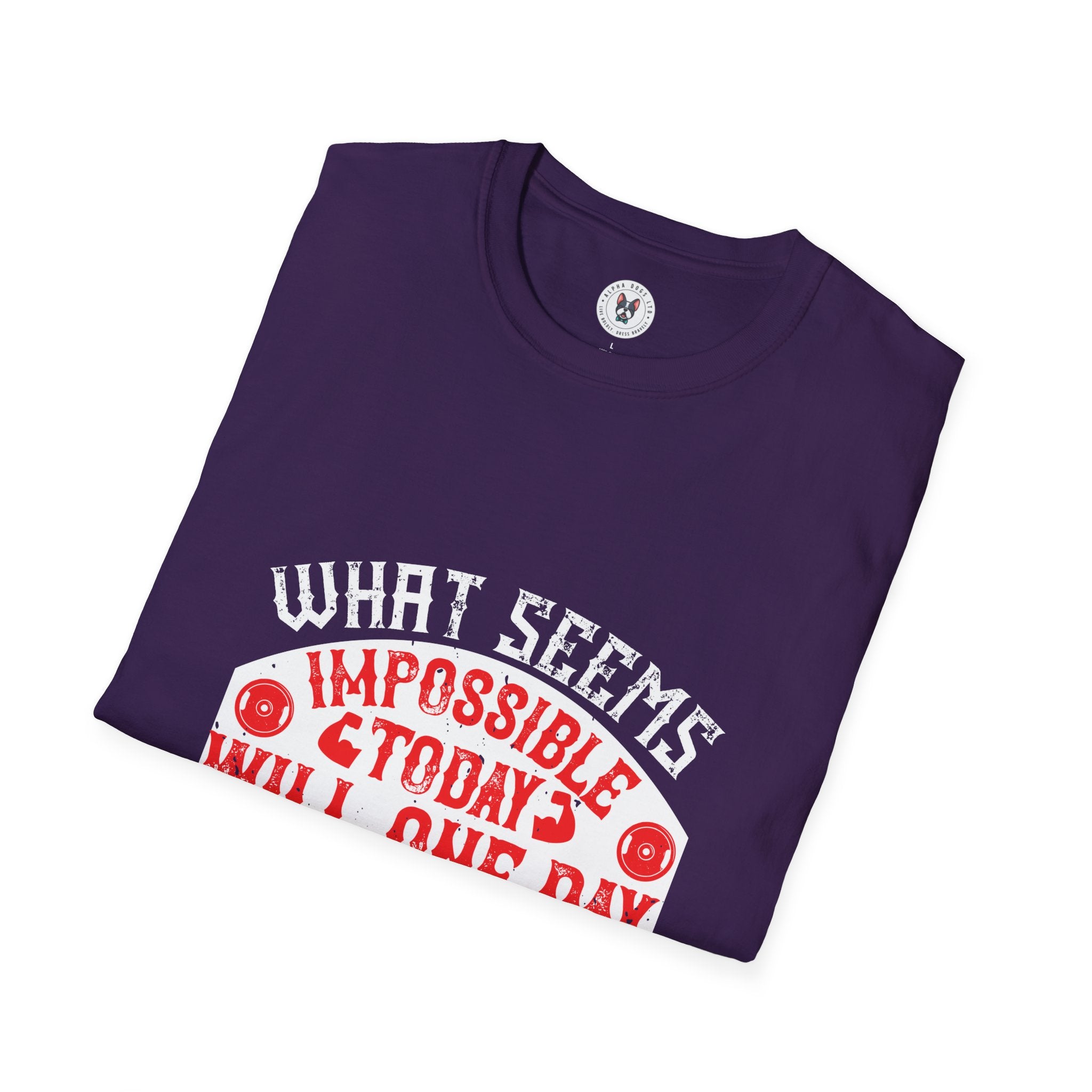 "What seems impossible today will one day become your warm-up" Unisex Soft style T-Shirt