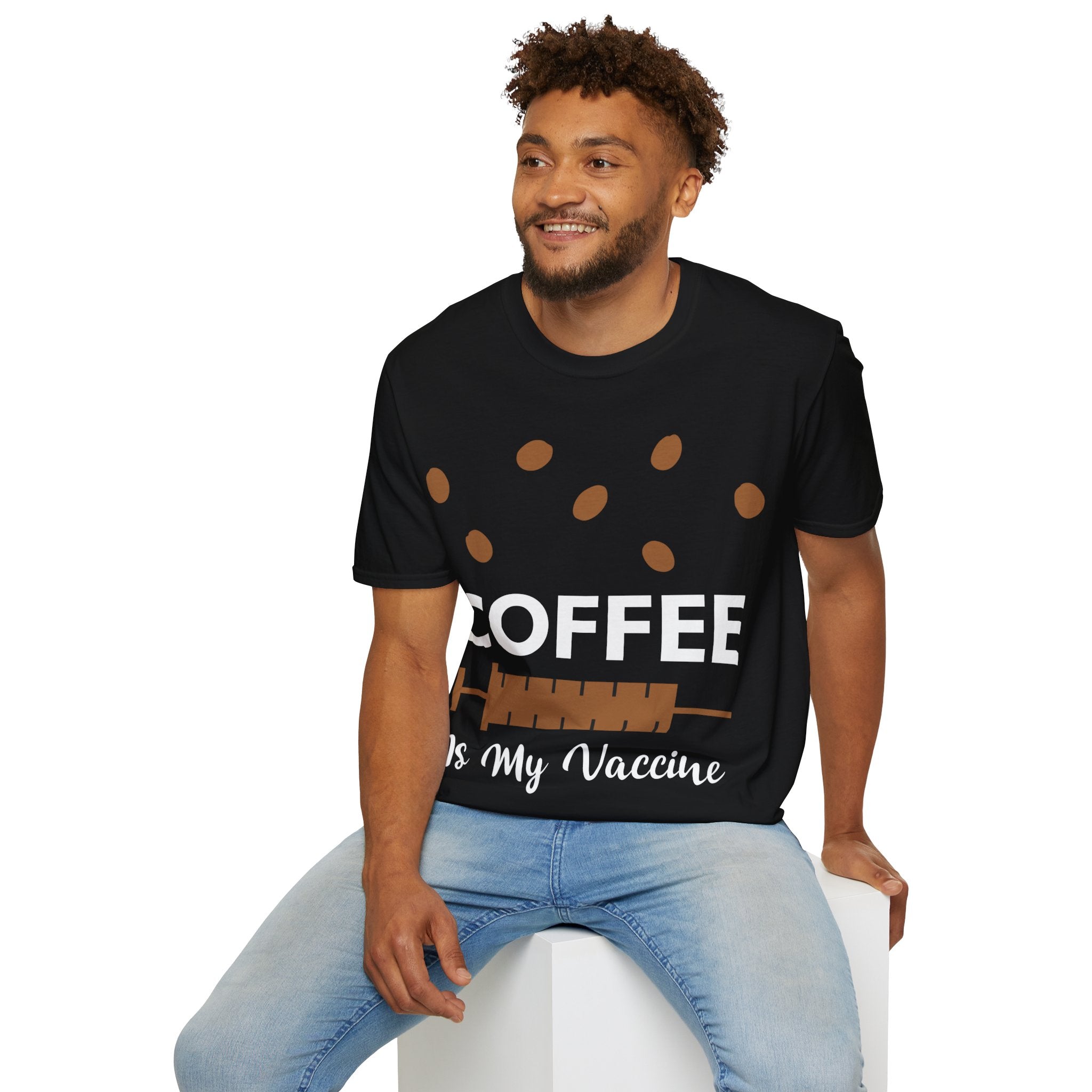 "COFFEE IS MY VACCINE" Unisex Soft style T-Shirt